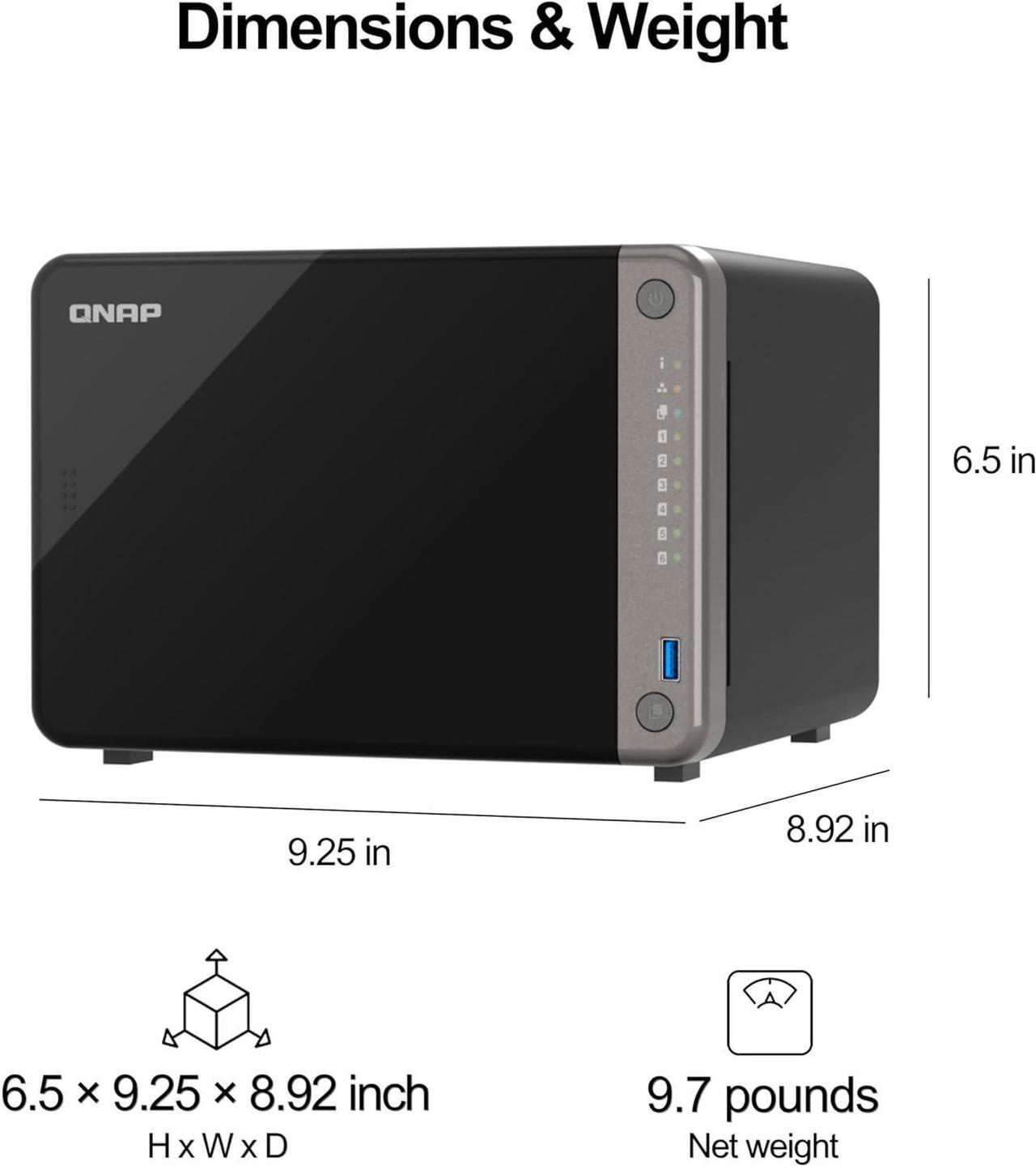Alt view image 6 of 7 - QNAP TS-AI642 6 Bay AI NAS with a Power-efficient ARM Processor and NPU for AI-Powered Video and Image Recognition Applications (Diskless)