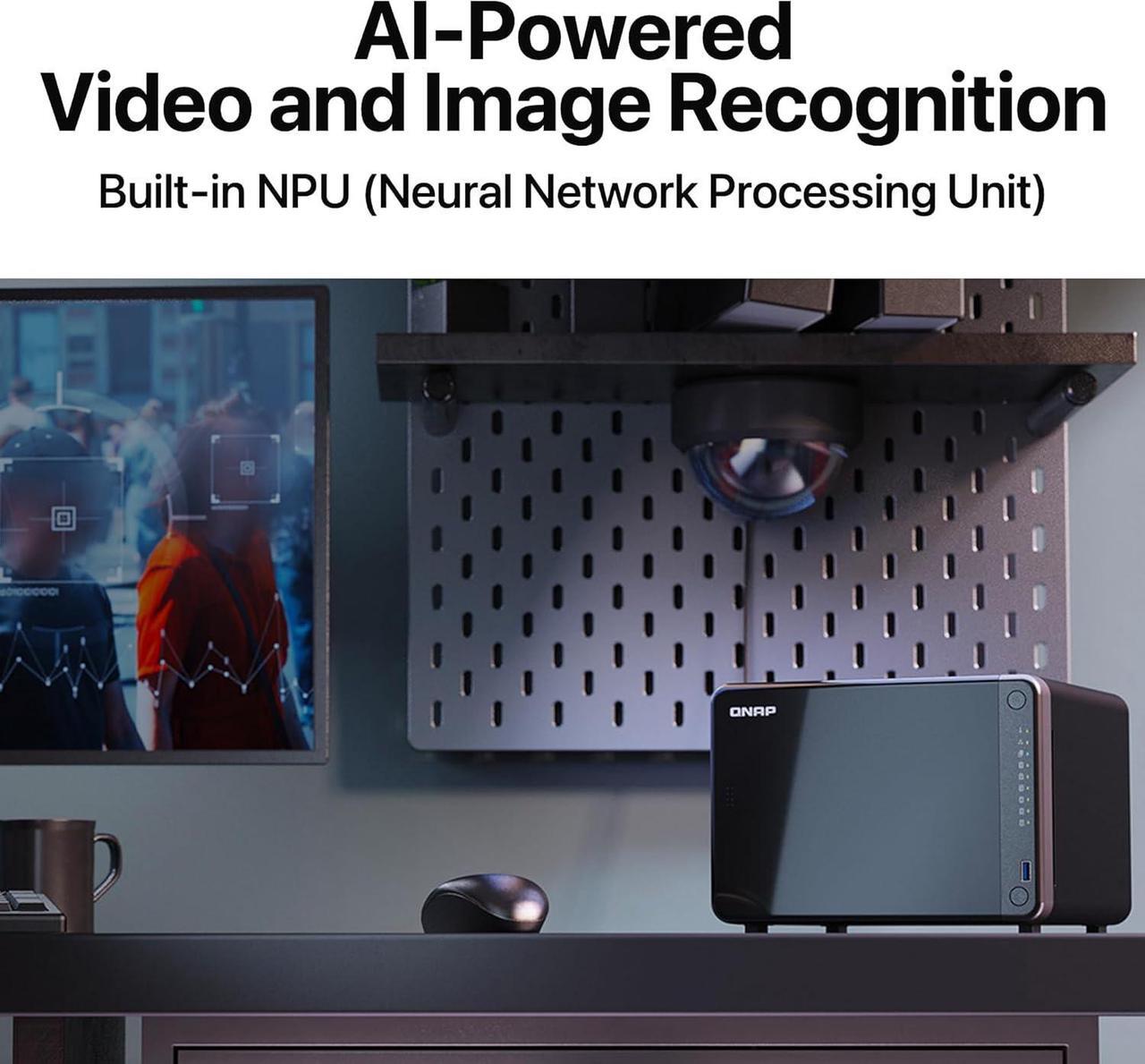 Alt view image 5 of 7 - QNAP TS-AI642 6 Bay AI NAS with a Power-efficient ARM Processor and NPU for AI-Powered Video and Image Recognition Applications (Diskless)