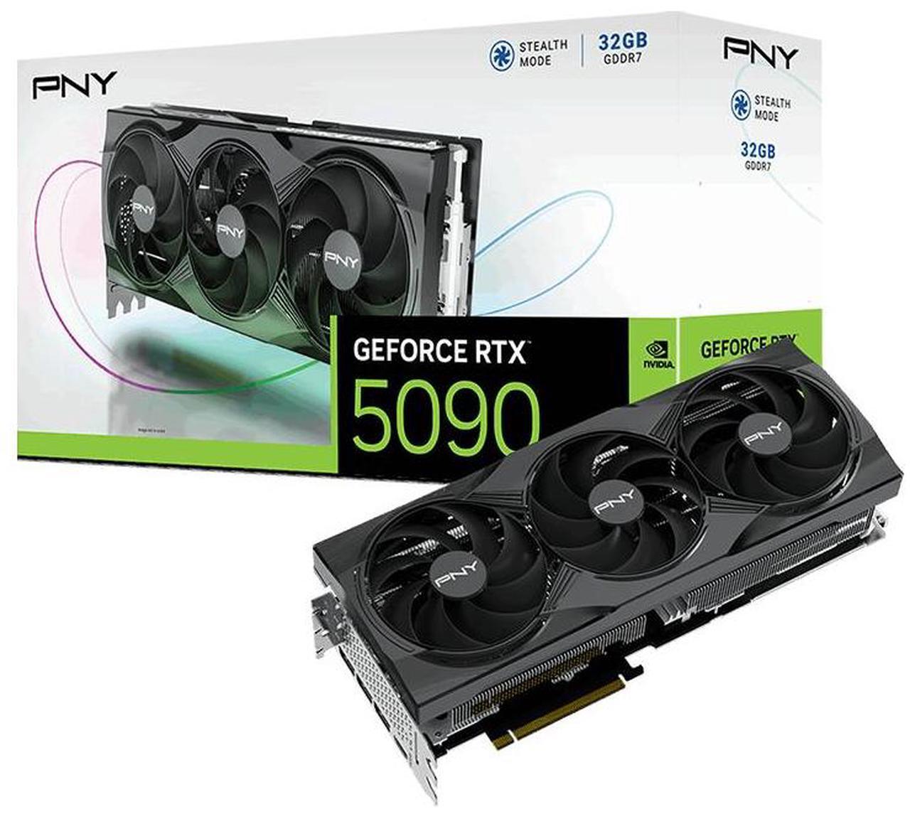 Main image of PNY NVIDIA GeForce RTX 5090 Triple Fan Graphics Card 32GB GDDR7 PCI Express 5.0 1x HDMI 2.1a, VCG509032TFXPB1