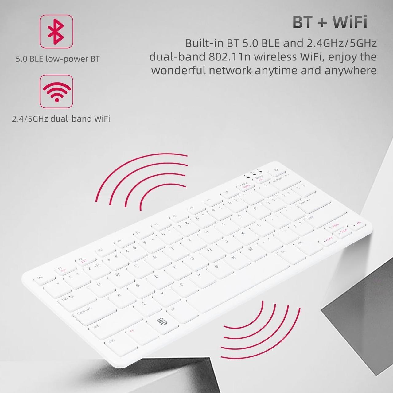 Alt view image 5 of 7 - Raspberry Pi SC1285 Pi 500,Keyboard Kit Desktop Computer (US) Dual 4K Output,WiFi/BLE Support w/ Official RPi 32GB Micro SD Card
