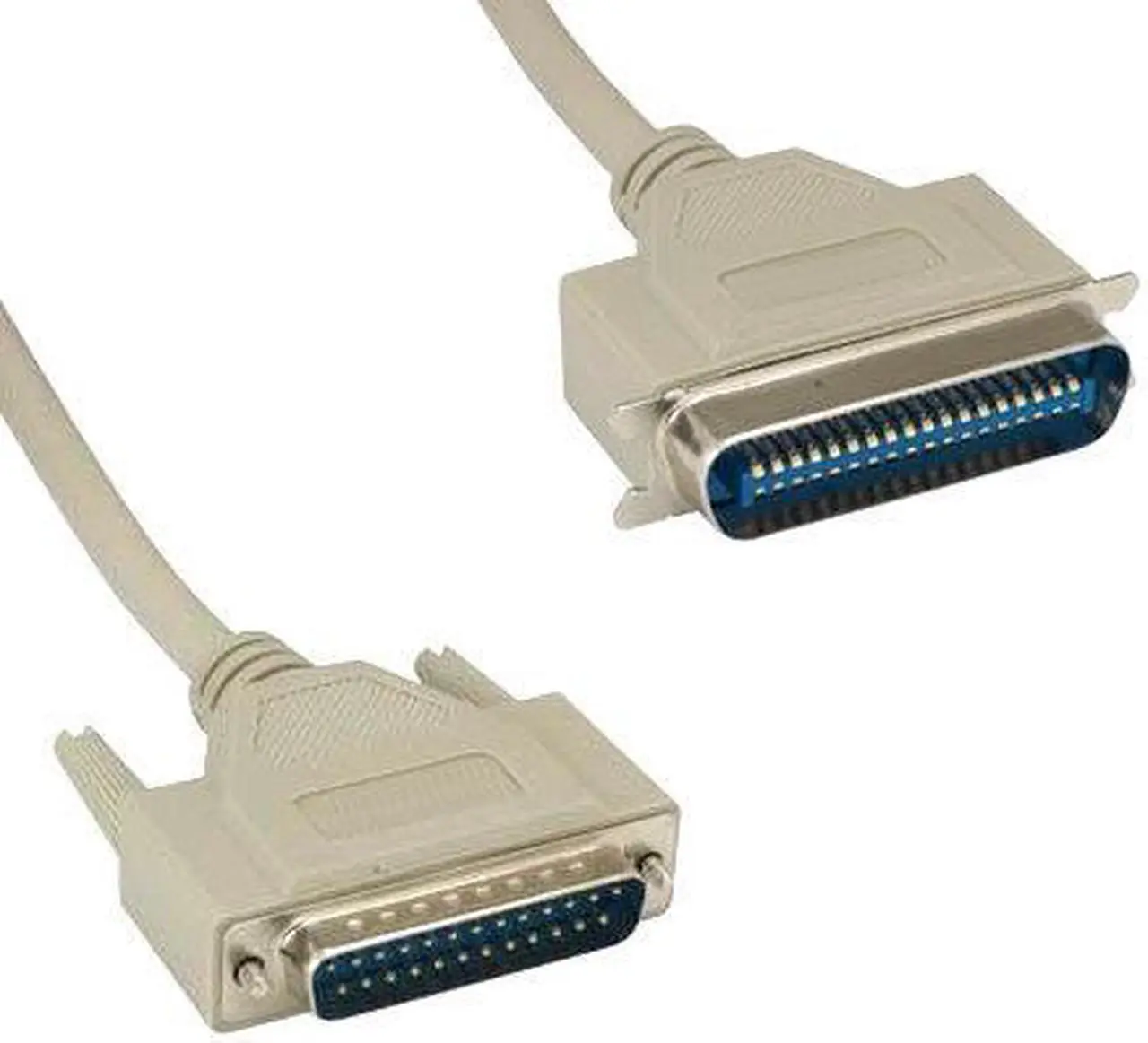 Main image of Kentek 10 Feet FT DB25 to CN36 Parallel Printer Data Cable Cord RS-232 28 AWG Uni-Directional 25 to 36 Pin Molded Male to Male M/M Centronics 25C Port for IBM PC Dot-Matrix Laser Printer
