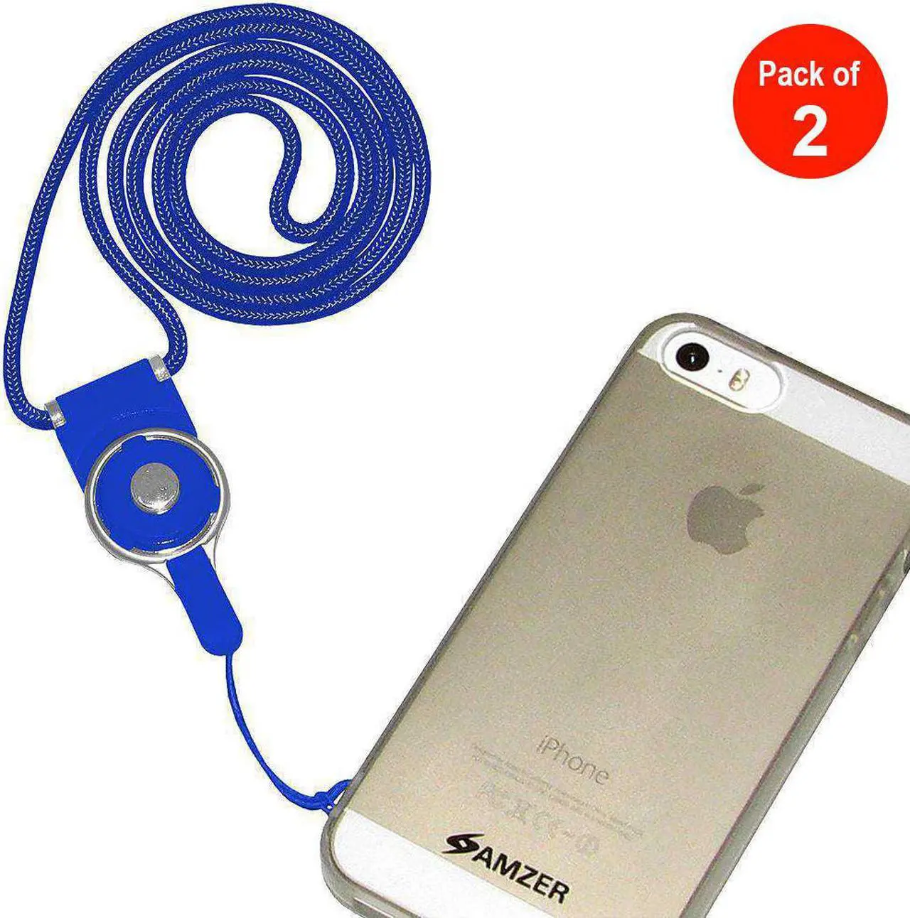 Main image of AMZER Durable Detachable Cell Phone Neck Lanyard - pack of 2