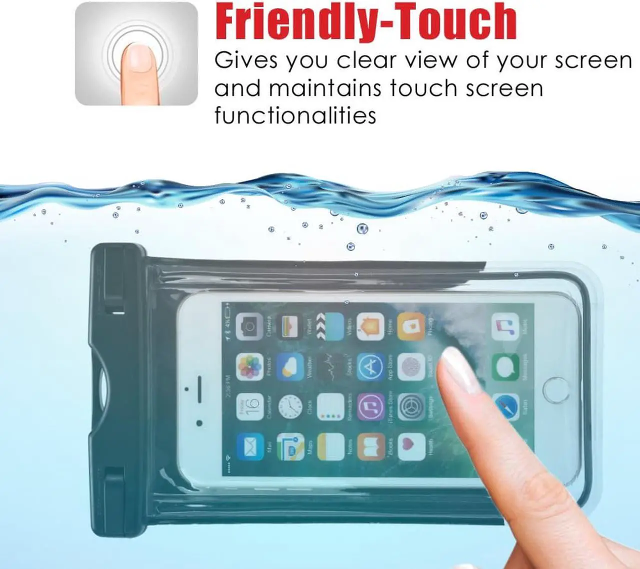 Alt view image 3 of 7 - IPX8 Waterproof Cell Phone Case (Deluxe) - Glow in the Dark Dry Bag Pouch with Arm Band Function and Lanyard Strap for iPhone 6s, 6s Plus Galaxy s8, s7, s7 Edge, s6, s6 Edge, Any Phone up to 6 Inches