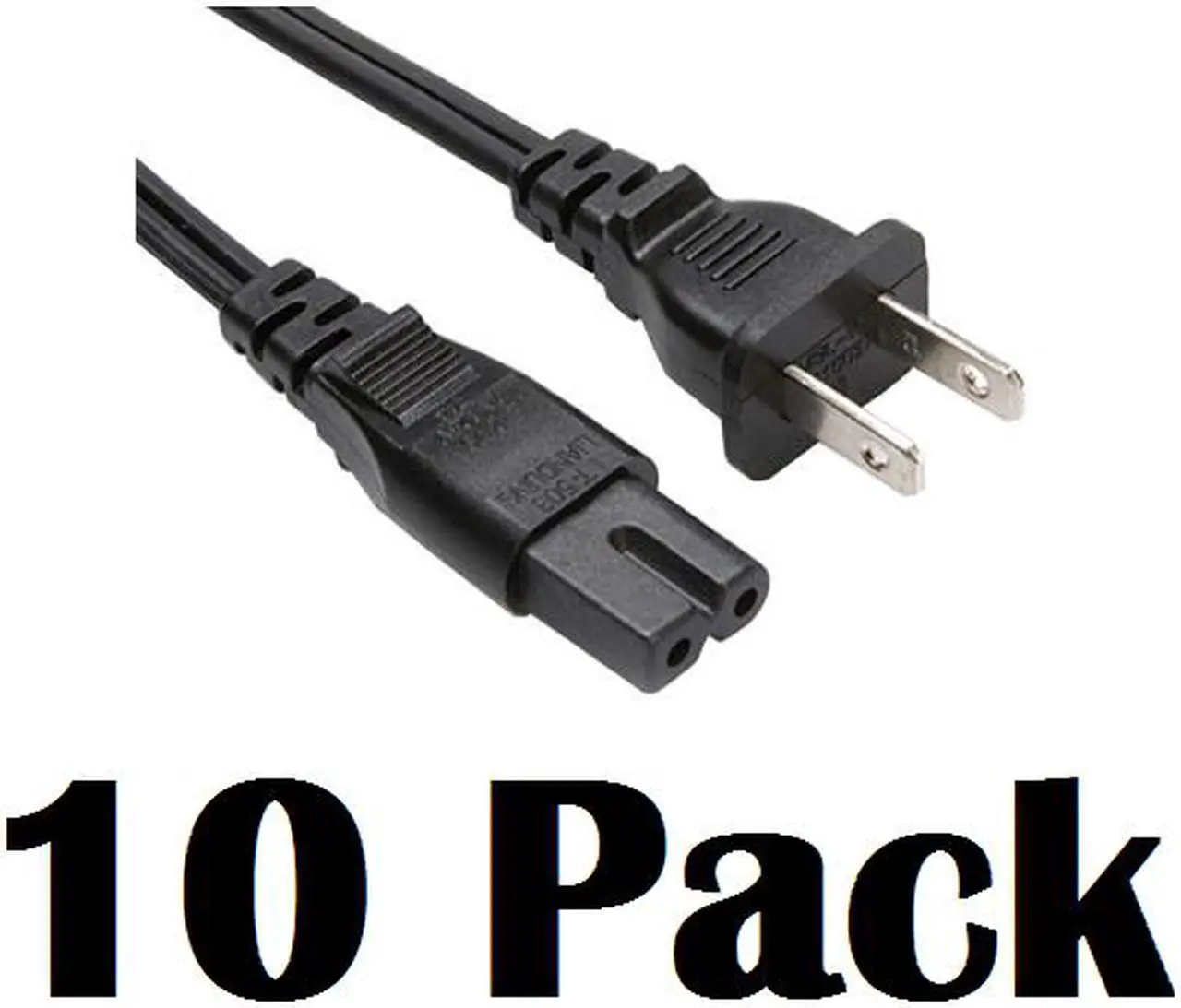 Main image of Grandmax 3 FT [10 Pack] C7 Polarized Notebook Power Cord, NEMA 1-15P(Polarized) to IEC 60320, 10A/125V, SPT-2, UL/CSA,Black