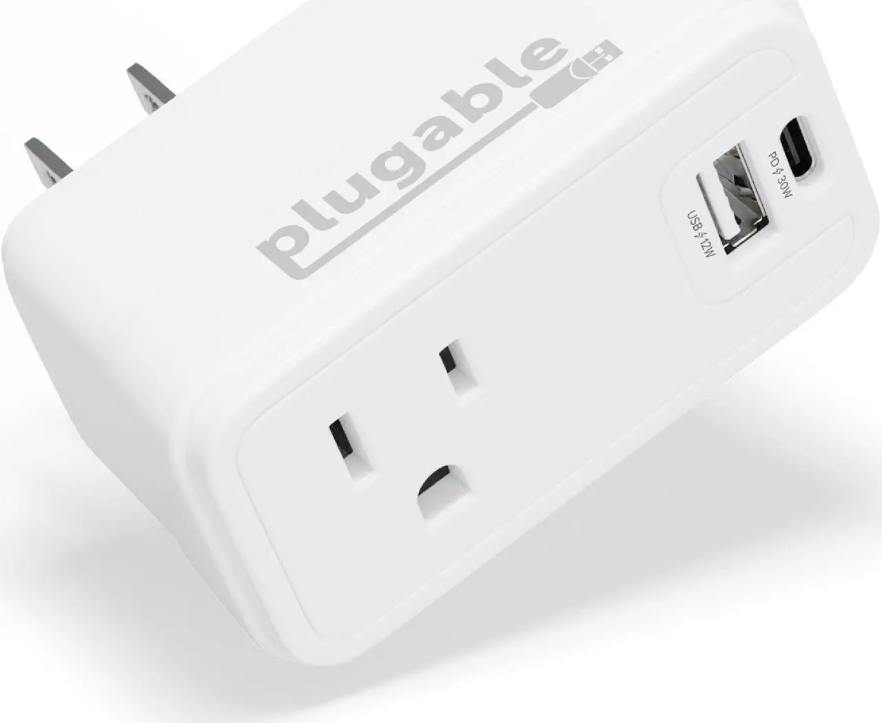 Main image of Plugable Wall Outlet Extender with 1x USB-C and 1x USB, 32W USB C Charger Block, USBC Fast Charger for iPhone 13/14, Travel, Home, Office, Cruise Ship