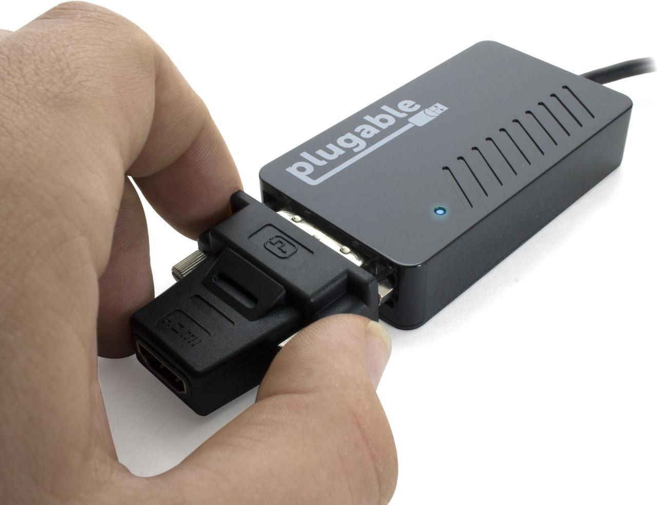 Alt view image 4 of 8 - Plugable USB 3.0 to DVI/VGA/HDMI Video Graphics Adapter for Multiple Monitors up to 2048x1152 Supports Windows 10, 8.1, 7, XP, and Mac 10.14+
