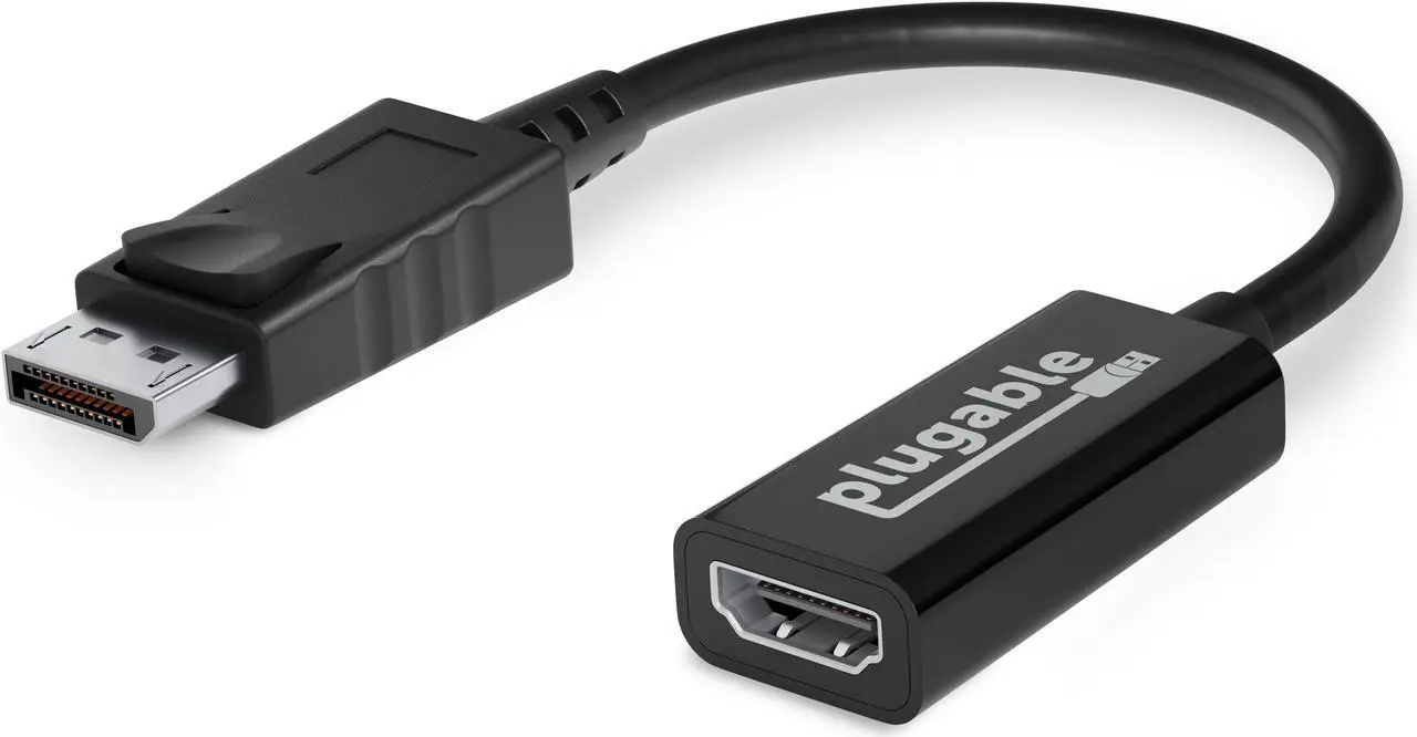 Main image of Plugable Active DisplayPort to HDMI Adapter - Connect any DisplayPort-Enabled PC or Tablet to an HDMI Enabled Monitor, TV or Projector for Ultra-HD Video Streaming (HDMI 2.0 up to 4K 3840x2160 @60Hz)