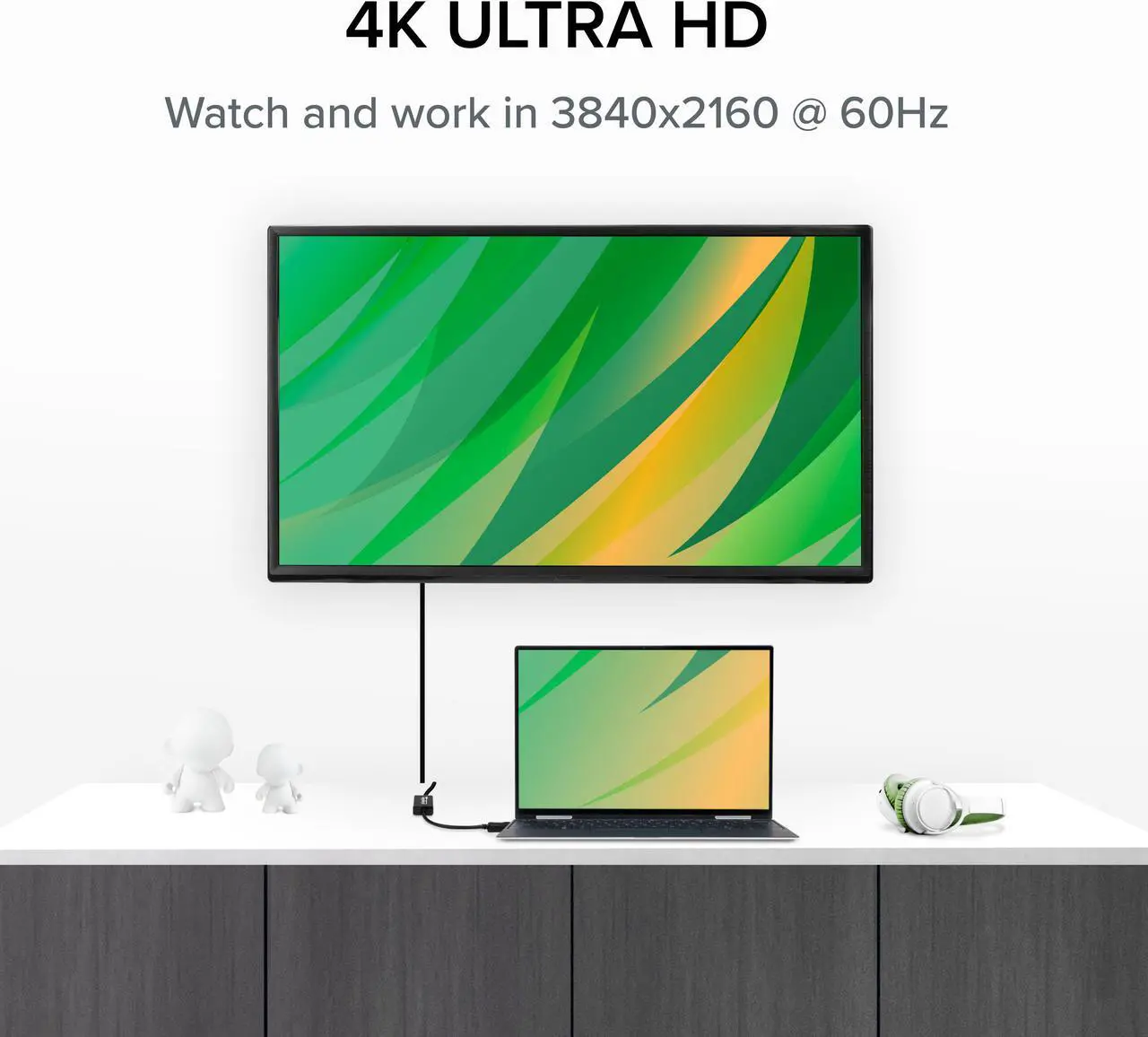 Alt view image 4 of 10 - Plugable Active DisplayPort to HDMI Adapter - Connect any DisplayPort-Enabled PC or Tablet to an HDMI Enabled Monitor, TV or Projector for Ultra-HD Video Streaming (HDMI 2.0 up to 4K 3840x2160 @60Hz)