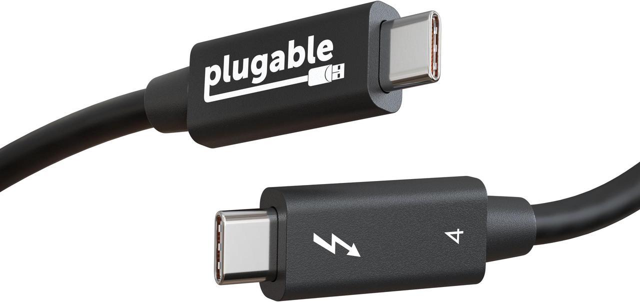 Plugable Thunderbolt 4 Cable [Thunderbolt Certified] 6.4ft USB4 Cable with 100W Charging, Single 8K or Dual 4K Displays, 40Gbps Data Transfer, Compatible with Thunderbolt 4, USB4, Thunderbolt 3, USB-C