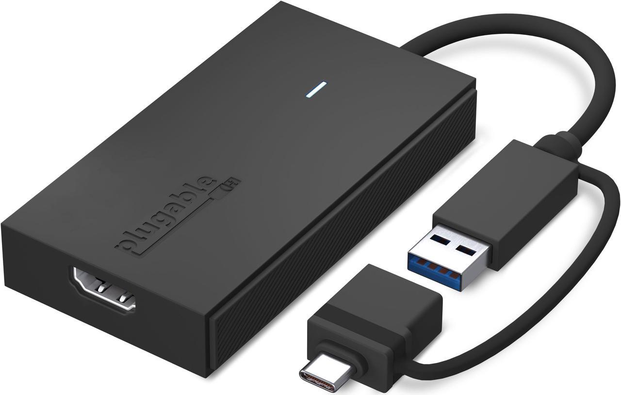 Plugable USB C to HDMI Adapter, Universal Video Graphics Adapter for USB 3.0 and USB-C Macs and Windows, Extend an HDMI Monitor up to 1080p@60Hz