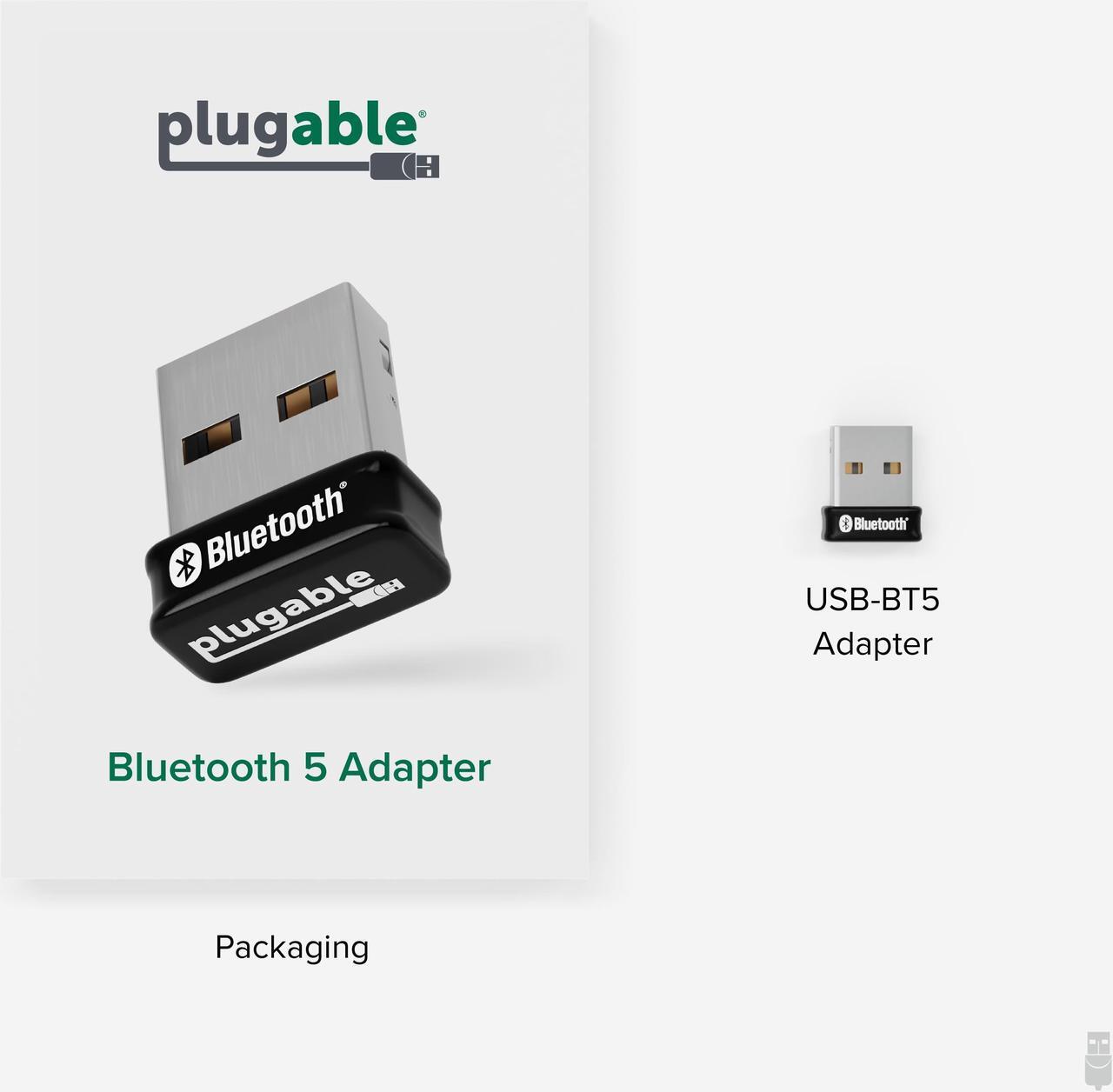 Alt view image 6 of 14 - Plugable USB to Bluetooth 5.0 Adapter for Windows, Backward Compatible, Add 7 Devices: Headphones, Speakers, Keyboard, Mouse, Printer and More (Bluetooth Certified)