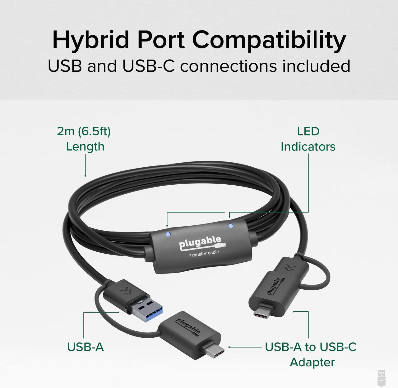 Plugable usb data transfer cable pc to pc compatible with windows usb