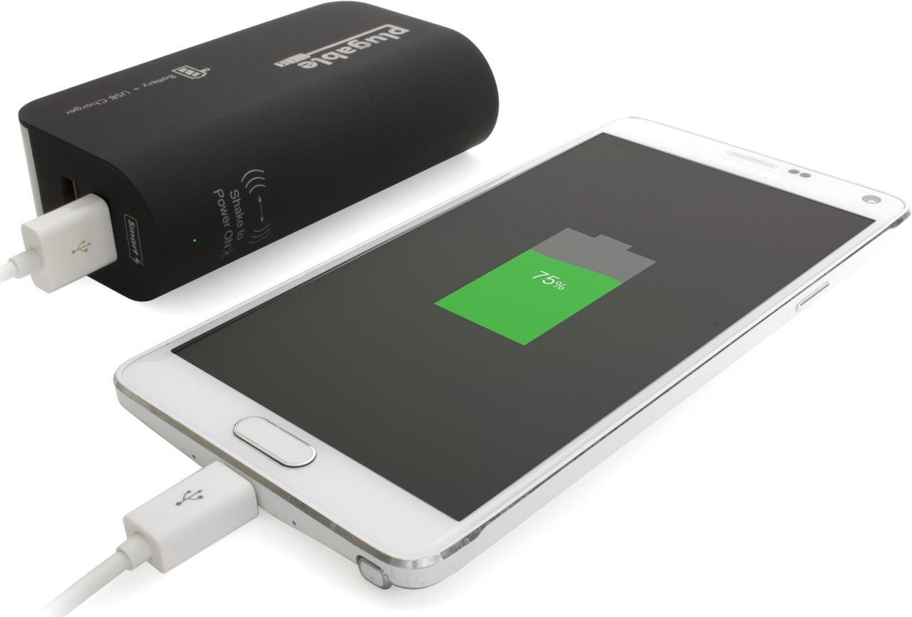Alt view image 4 of 7 - Plugable 2-Port USB Power Bank (5,000mAh) + Pass-Through AC Wall Outlet Smart Charger for Android, Apple iOS, and Windows Mobile Devices