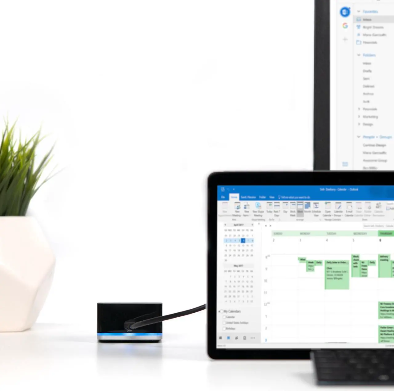 Alt view image 5 of 7 - Plugable USB C Cube - Mini Docking Station, Compatible with Thunderbolt 3 Ports and Specific USB-C Systems (No Host Charging, Connect 1x HDMI up to 4K @30Hz Monitor, Ethernet, 3x USB Ports)