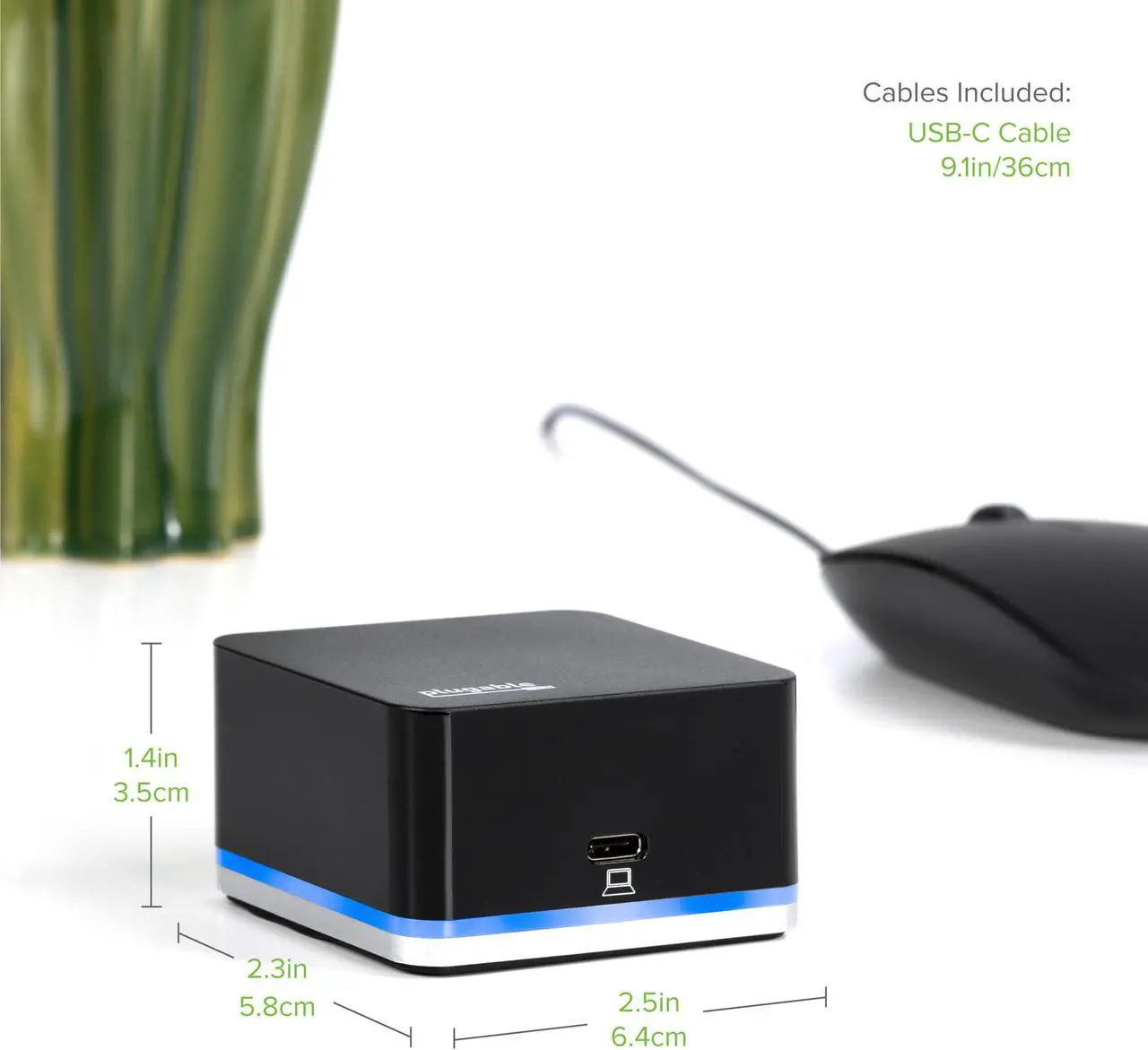 Alt view image 4 of 7 - Plugable USB C Cube - Mini Docking Station, Compatible with Thunderbolt 3 Ports and Specific USB-C Systems (No Host Charging, Connect 1x HDMI up to 4K @30Hz Monitor, Ethernet, 3x USB Ports)