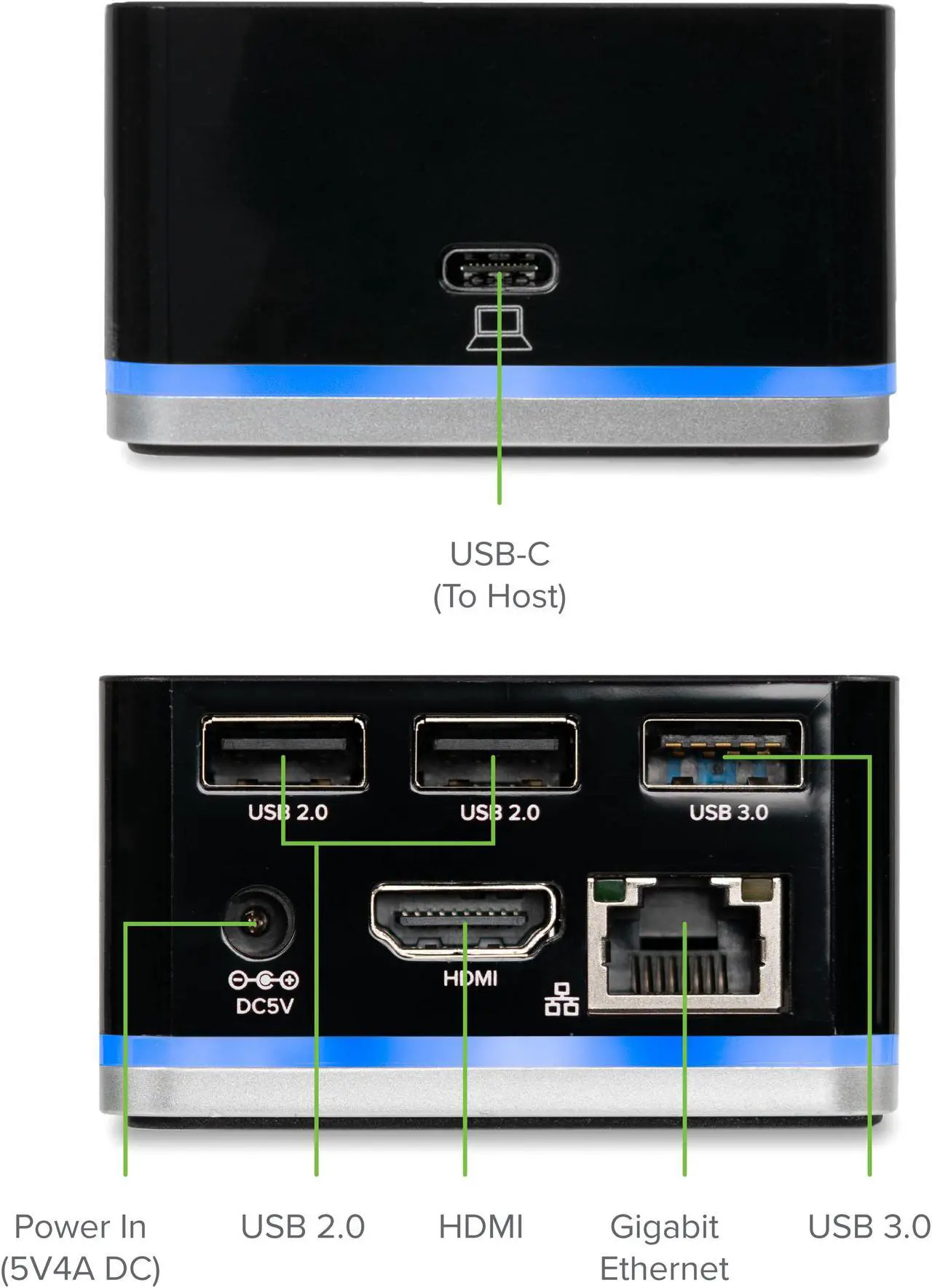 Alt view image 3 of 7 - Plugable USB C Cube - Mini Docking Station, Compatible with Thunderbolt 3 Ports and Specific USB-C Systems (No Host Charging, Connect 1x HDMI up to 4K @30Hz Monitor, Ethernet, 3x USB Ports)
