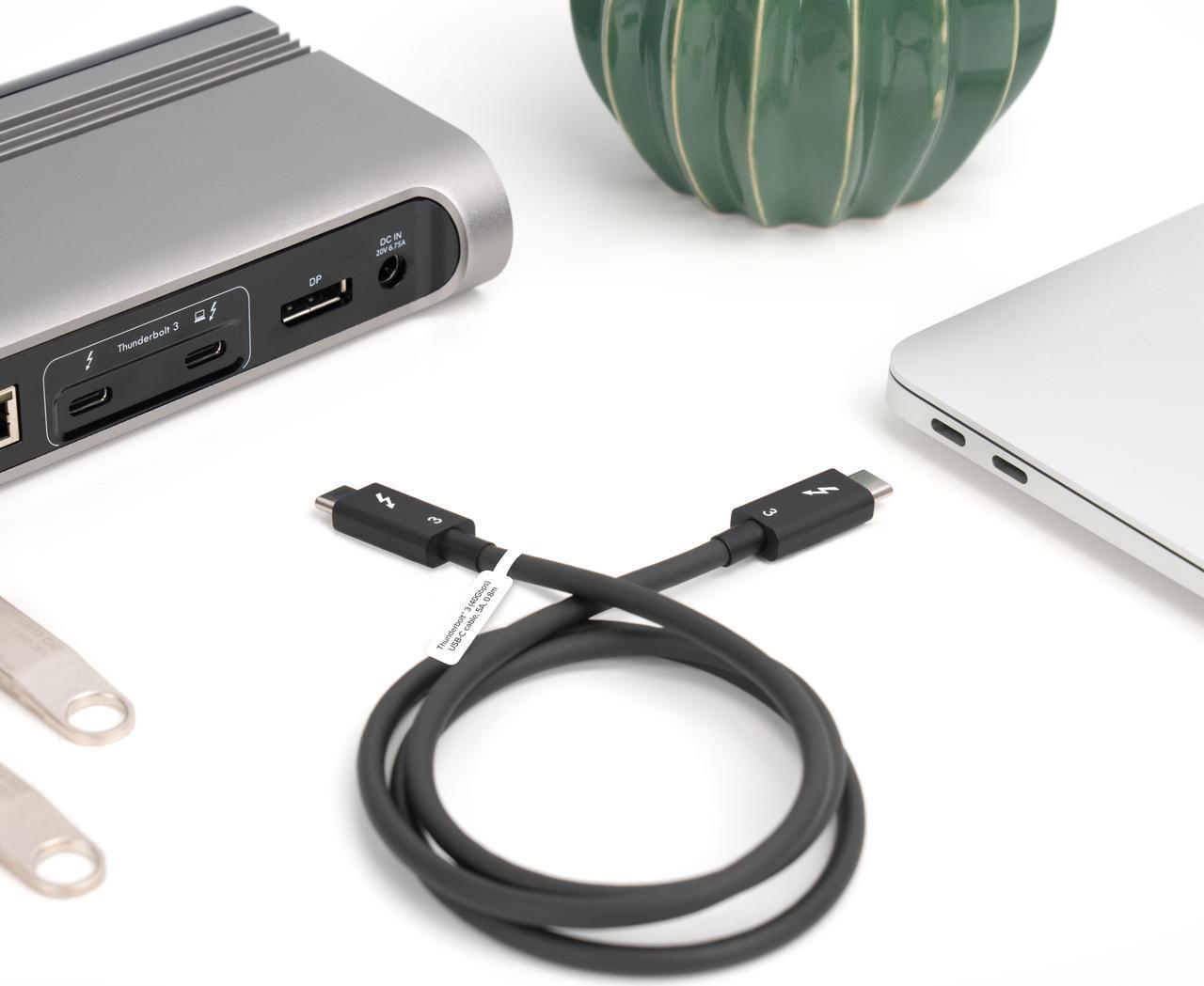 Alt view image 5 of 7 - Plugable Thunderbolt 3 Cable 40Gbps Supports 100W (20V, 5A) Charging, 2.6ft / 0.8m USB C Compatible [Thunderbolt 3 Certified] - Driverless