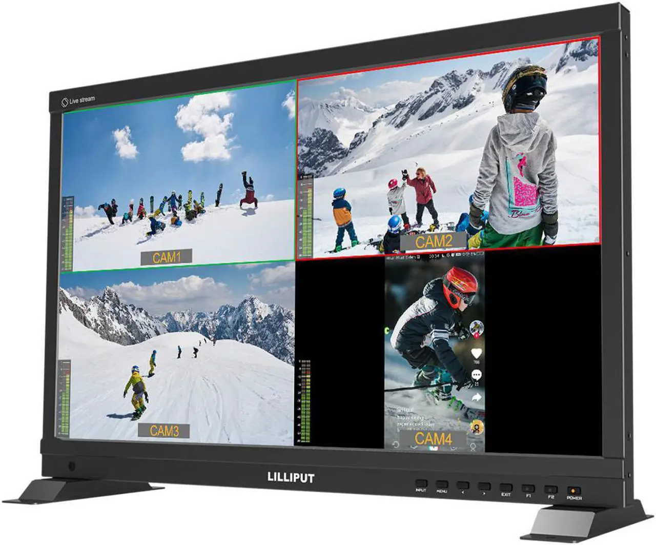 Alt view image 5 of 6 - LILLIPUT PVM220S 21.5 inch 1920x1080 Live Stream Quad Split Multi View IPS Monitor