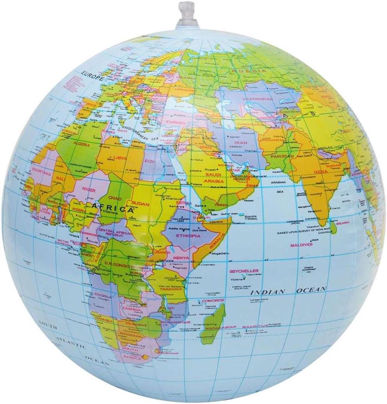 Main image of Inflatable Globe World Earth Ocean Map Ball Geography Learning Kids Educational Beach Ball