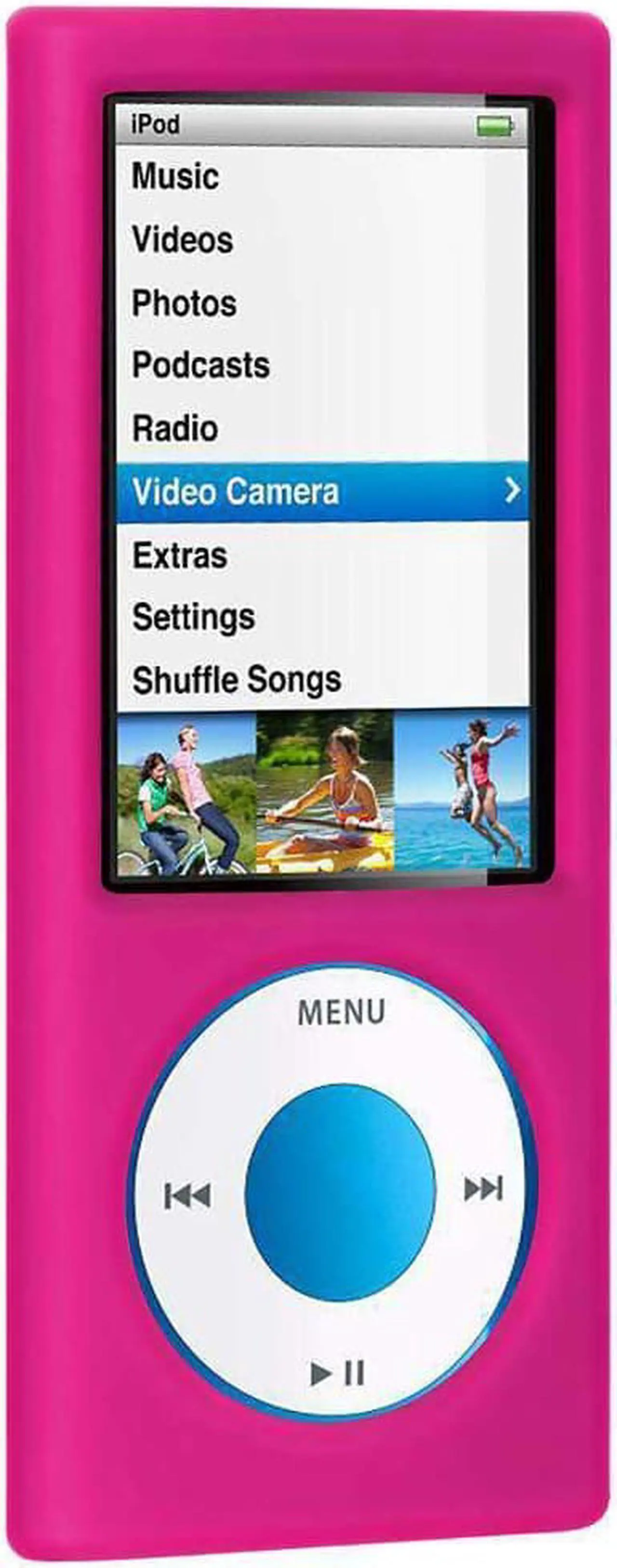 Alt view image 7 of 9 - Amzer Silicone Skin Jelly Case - Hot Pink For iPod Nano 5th Gen