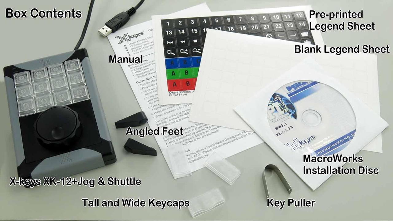 Alt view image 5 of 12 - X-keys XK-12 + Jog & Shuttle Programmable USB Keyboard
