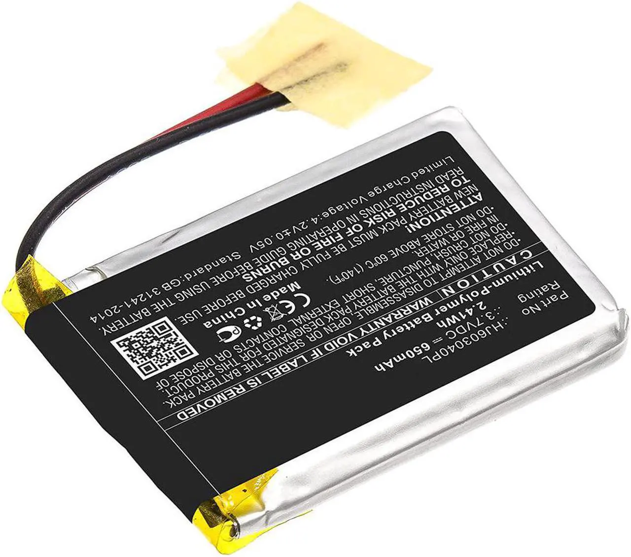 Alt view image 2 of 4 - 650mAh HJ603040PL Battery Replacement Compatible with Fluke 15B, 17B Digital Multimeter
