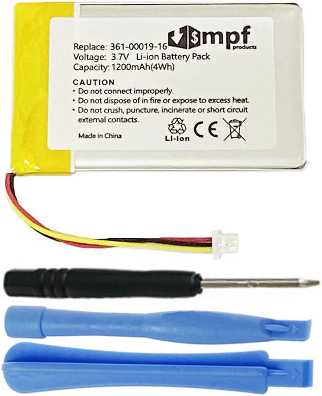 Main image of 1200mAh 361-00019-16 Battery Replacement Compatible with Garmin Nuvi 1300, Nuvi 1340, 1340T Pro, 1350, 1350T, 1370, 1370T, 1375T, 1390, 1390T, 1490 GPS Navigation Units