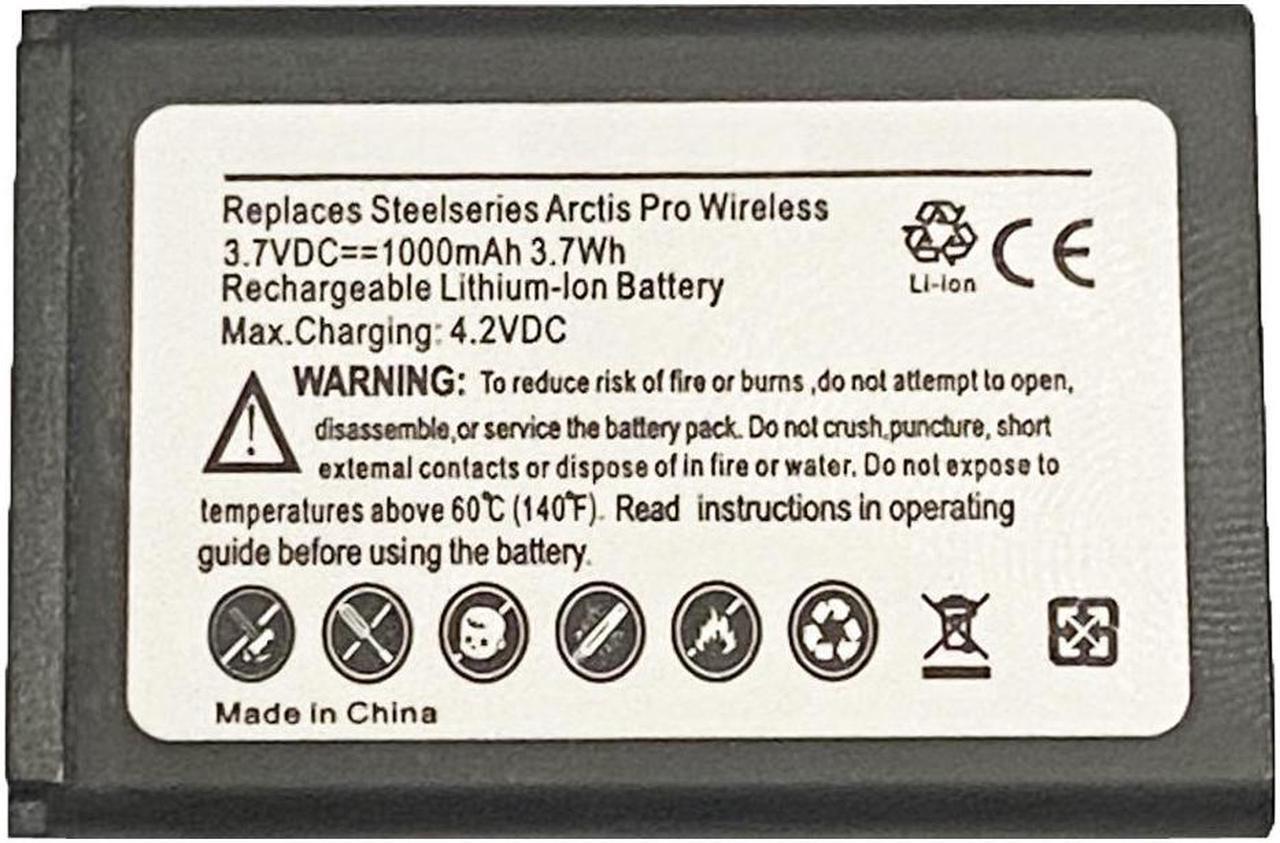 Main image of 1000mAh 160240 Battery Replacement Compatible with SteelSeries Arctis Pro, SteelSeries H, SteelSeries Siberia 800, SteelSeries Siberia 840 Wireless Gaming Headsets