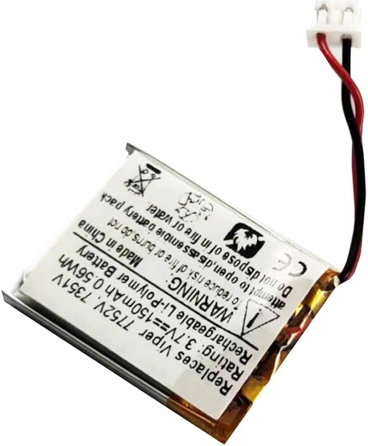 Alt view image 3 of 6 - JFC402023, DLP412023 Battery Replacement Compatible with Viper 7752V, 7351V, Clifford 7752X, 7351X, Python 7752P, 7351P, 7754P Car Remote Key Fob