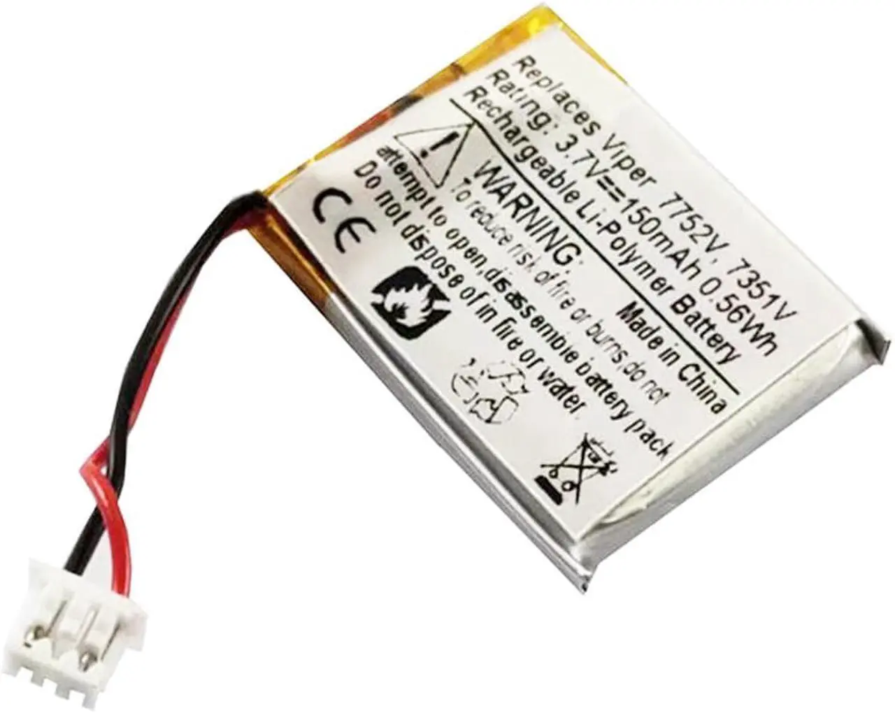 Alt view image 2 of 6 - JFC402023, DLP412023 Battery Replacement Compatible with Viper 7752V, 7351V, Clifford 7752X, 7351X, Python 7752P, 7351P, 7754P Car Remote Key Fob