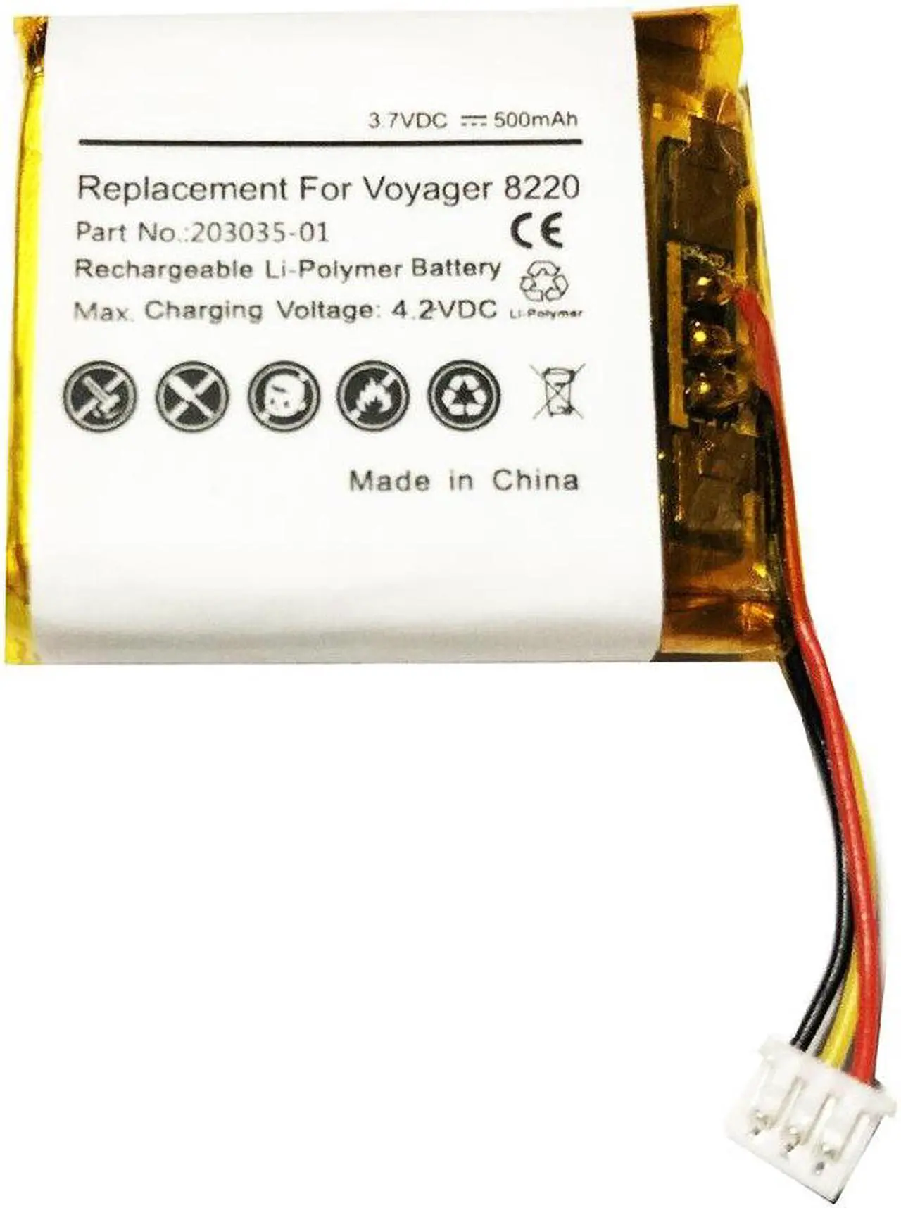 Alt view image 2 of 3 - 203035-01, 203055-01, 208769-01, 208769-02, 213199-01 Battery Replacement Compatible with Plantronics Voyager 8200, Savi 8220 Wireless Headset