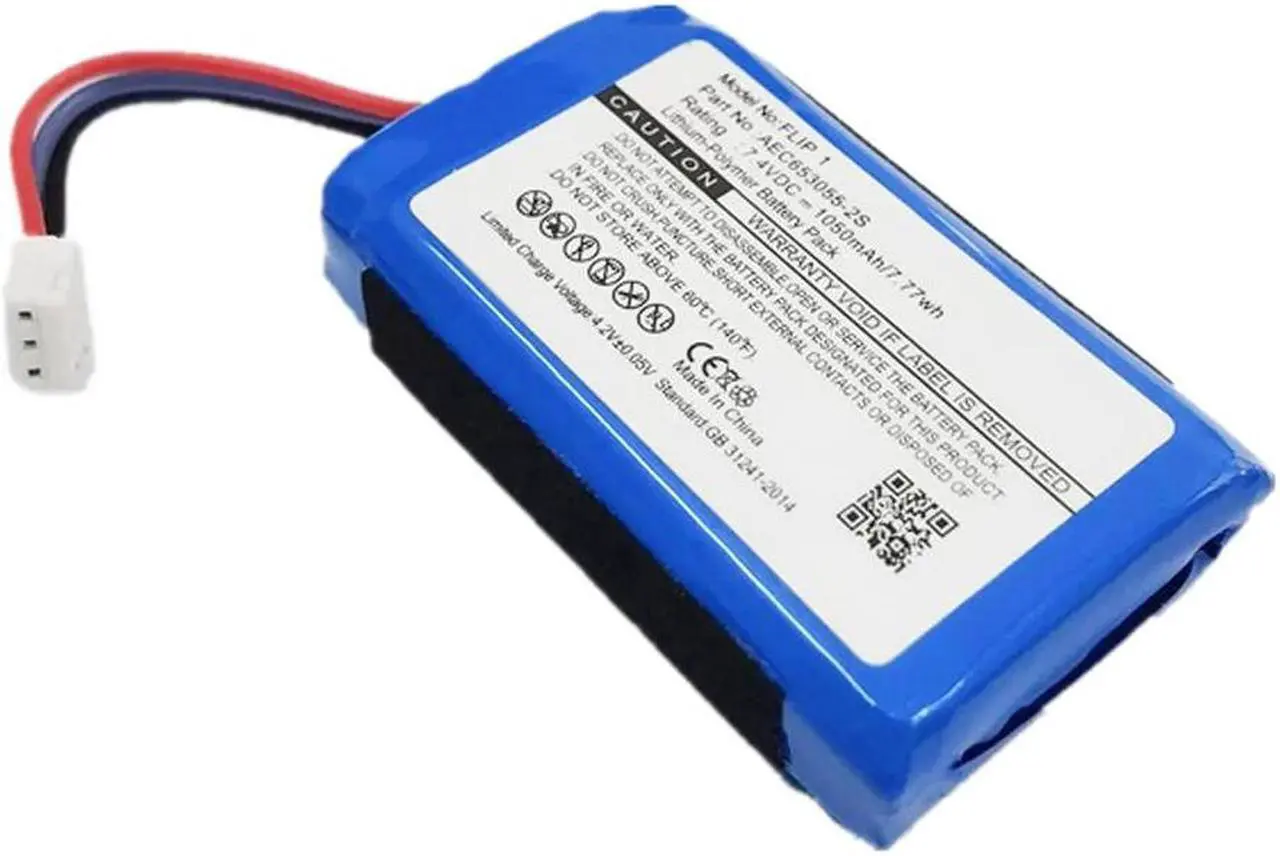 Alt view image 3 of 5 - 1050mAh AEC653055-2S Battery Replacement for JBL Flip 1 Portable Bluetooth Speaker with Installation Tools