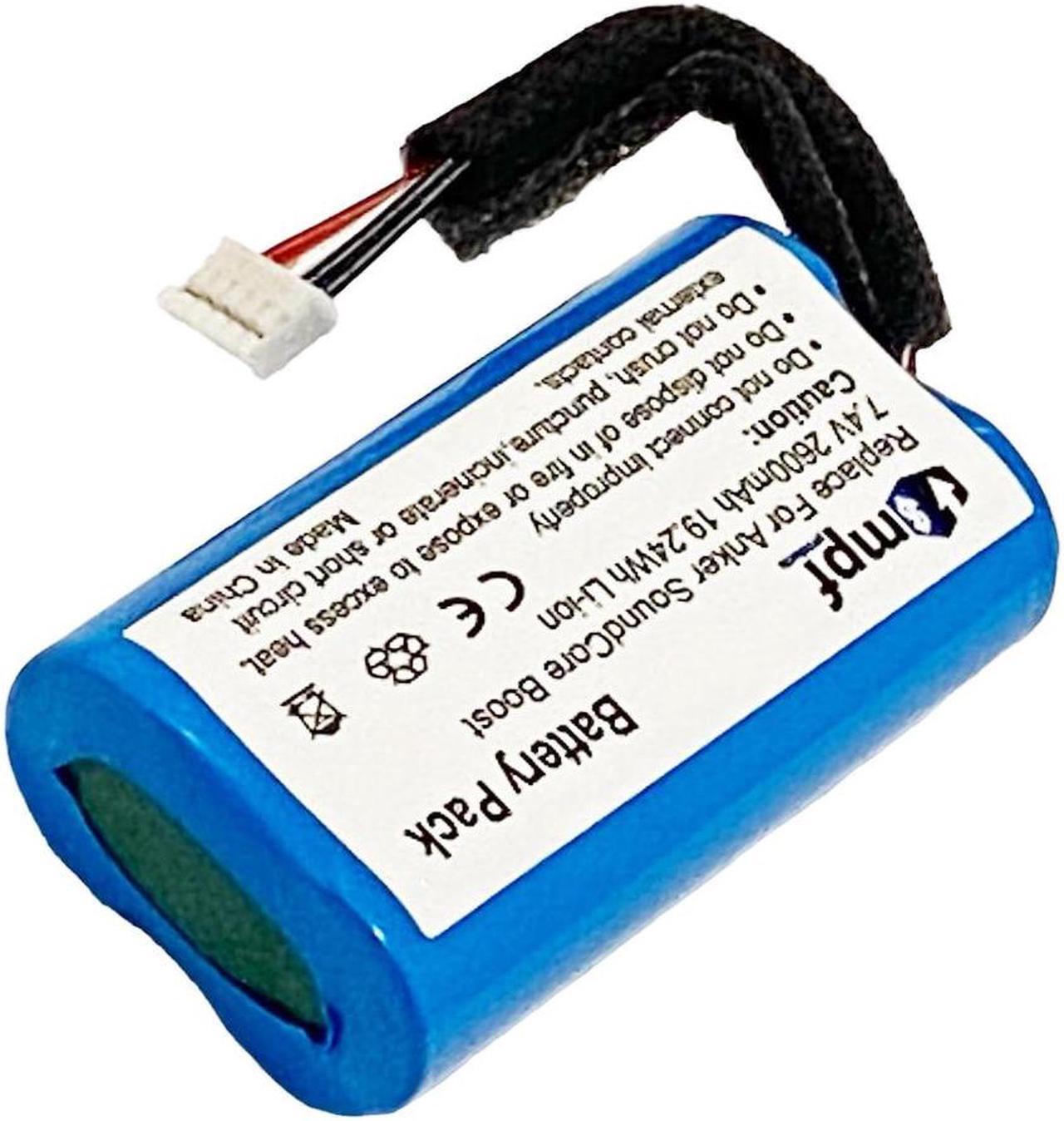Alt view image 3 of 5 - 2600mAh 2S18650 Battery Replacement Compatible with Anker SoundCore Boost Bluetooth Speaker