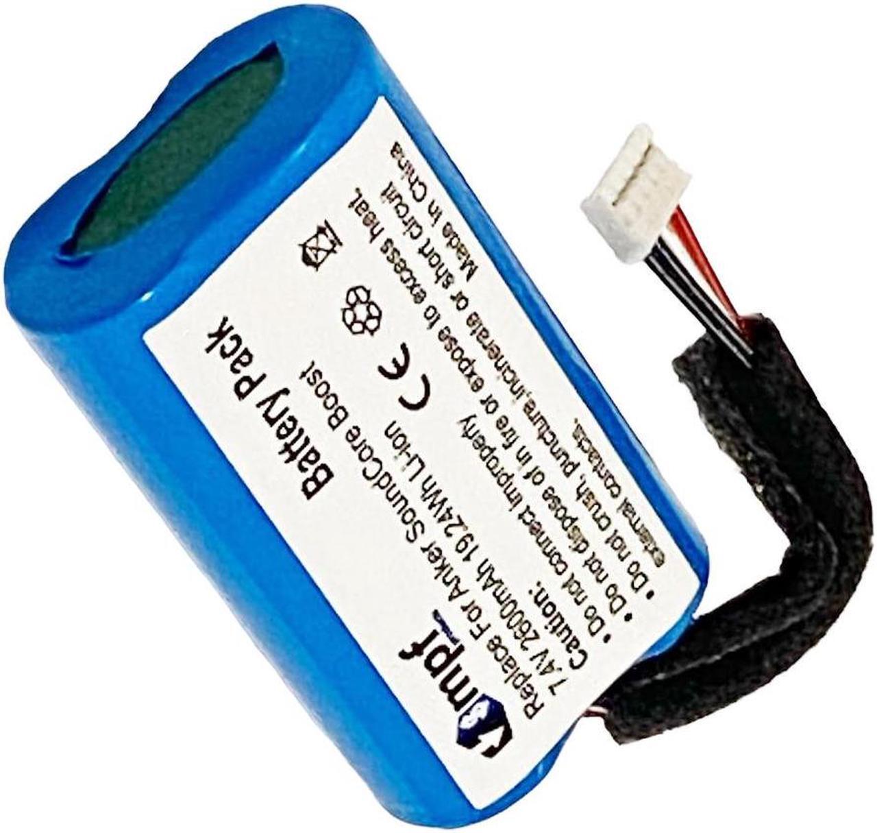 Alt view image 4 of 5 - 2600mAh 2S18650 Battery Replacement Compatible with Anker SoundCore Boost Bluetooth Speaker