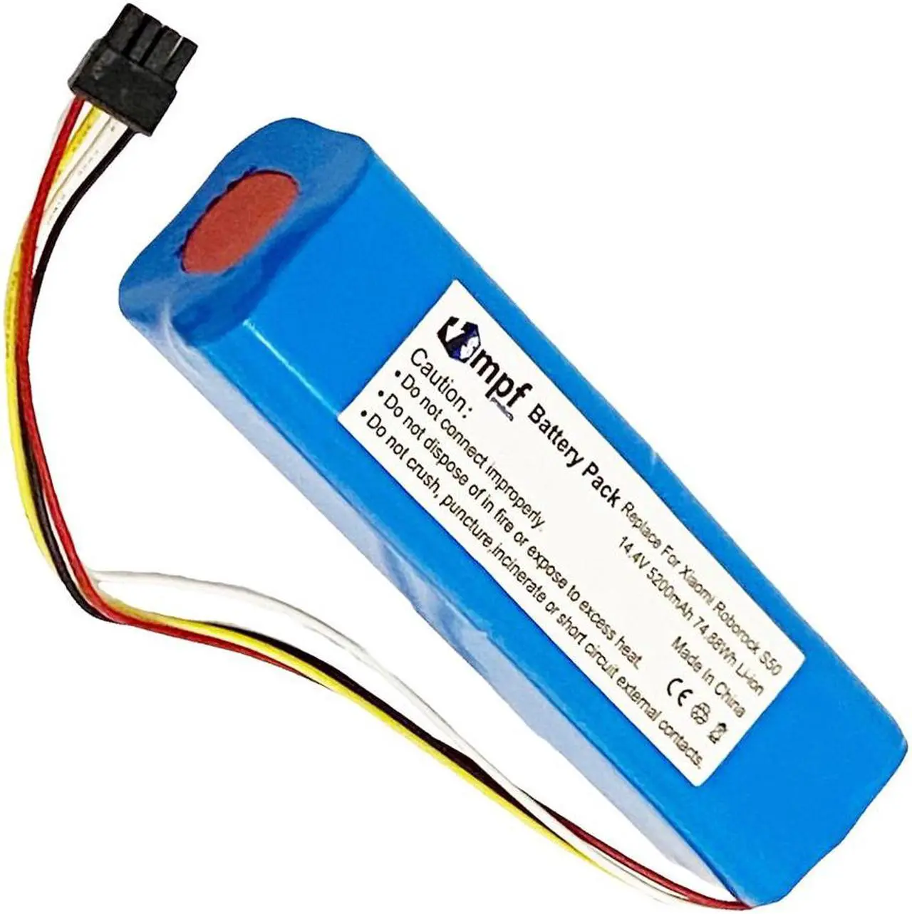 Alt view image 3 of 7 - 5200mAh BRR-2P4S-5200S Battery Replacement Compatible with Xiaomi Mijia Roborock S4, S5, S6, S7, S50, S51, S52, S55, T4, T6, T7, T60, T61, T65, E4 Robot Vacuum