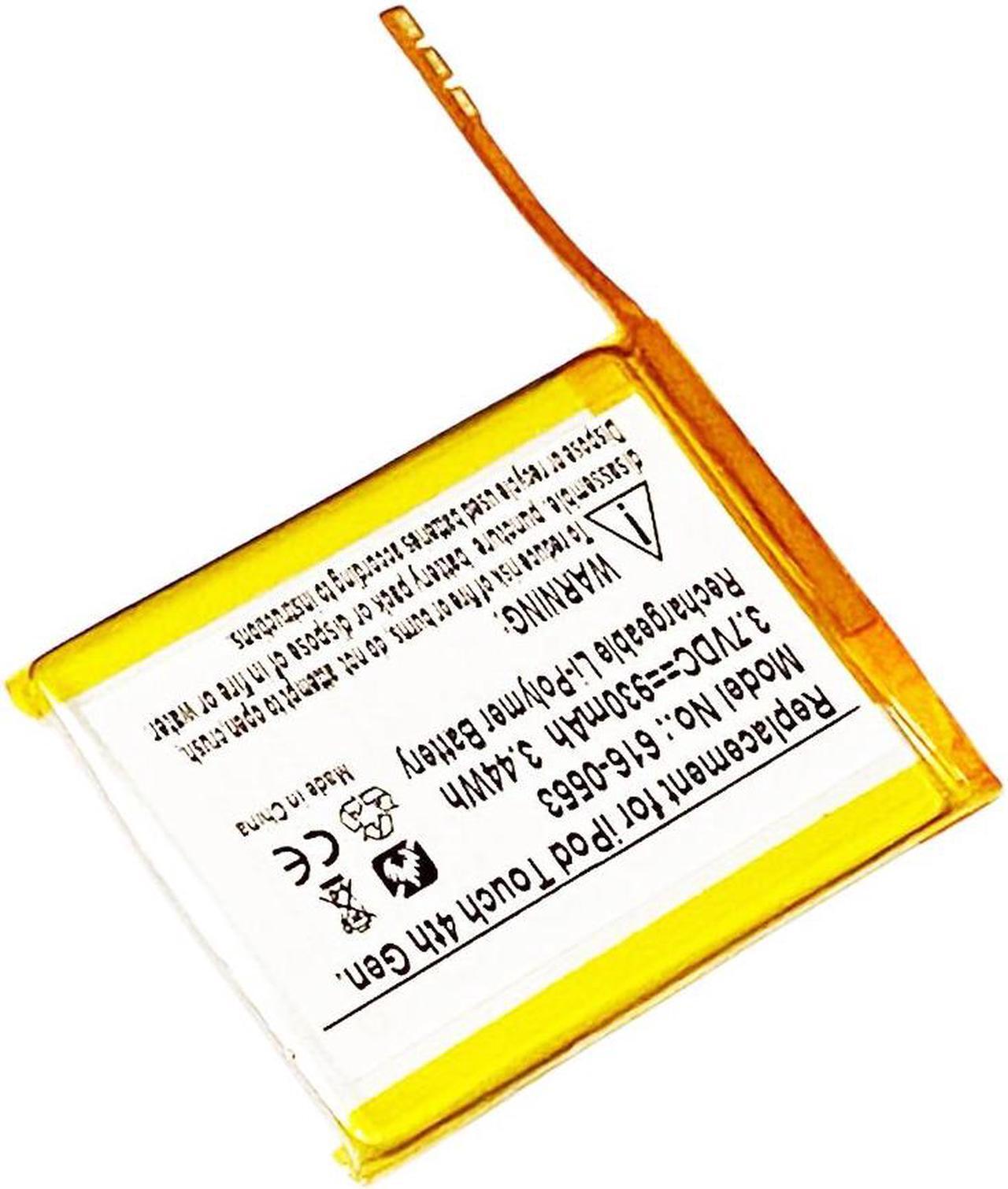 Alt view image 3 of 13 - 930mAh 616-0550, 616-0551 Battery Replacement for Apple iPod Touch 4 (4th Generation) A1367 8GB, 16GB, 32GB, 64GB with Installation Tools