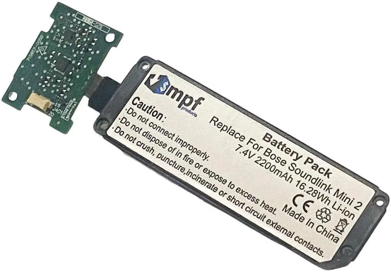 Alt view image 2 of 7 - 2200mAh 088789, 088796, 088772 Battery Replacement w/ PCB for Bose Soundlink Mini 2, Soundlink Mini II Bluetooth Speaker