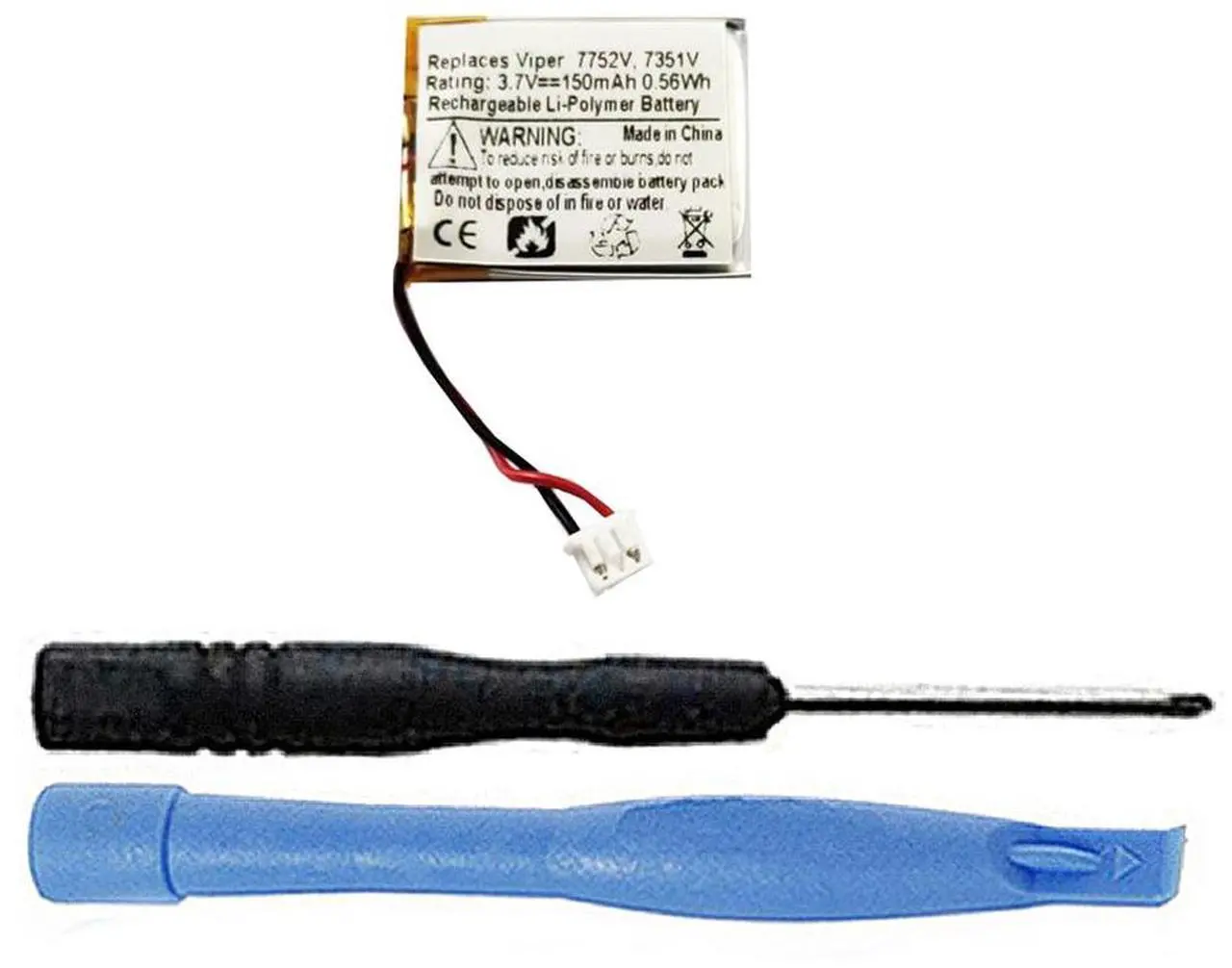 Alt view image 6 of 6 - JFC402023, DLP412023 Battery Replacement Compatible with Viper 7752V, 7351V, Clifford 7752X, 7351X, Python 7752P, 7351P, 7754P Car Remote Key Fob
