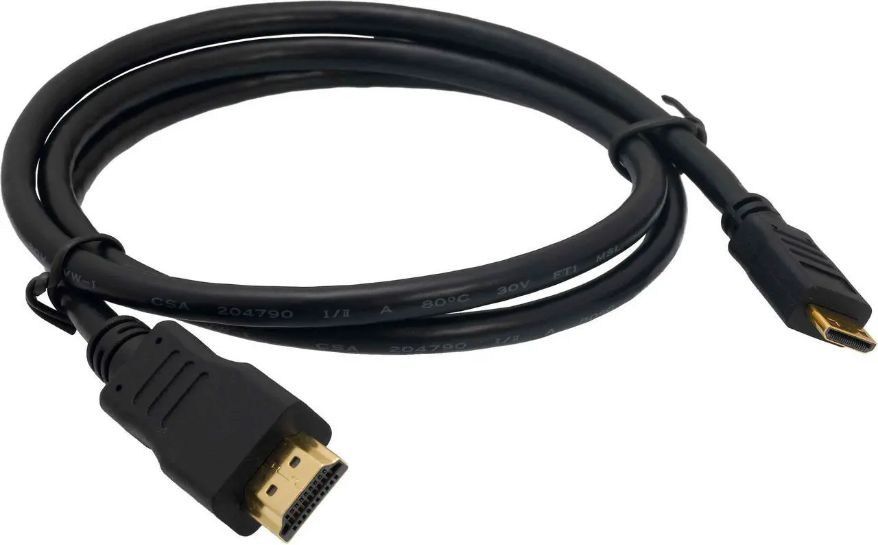 Main image of Replacement AHDMI-001 Black Mini HDMI to HDMI Cable - HD Video Cable for GoPro HD HERO2 Camera