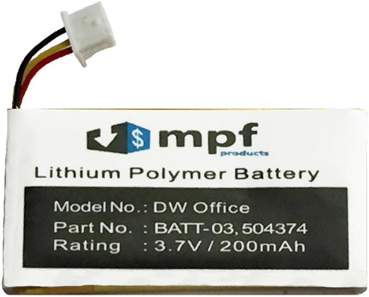 Main image of 200mAh 504374, AHB401835T, BATT-03 Battery Replacement for Sennheiser DW Office, DW Office ML, DW Pro1, DW Pro2, MB Pro 1, MB Pro 2, OfficeRunner, SD Office, SD Office ML, SD Pro1, SD Pro2 Headsets
