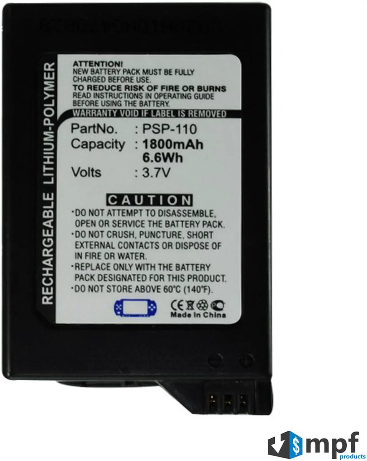 Main image of Replacement 1800mAh PSP-110 PSP110 Battery for Sony PSP Fat Portable Playstation PSP-1000, PSP-1001