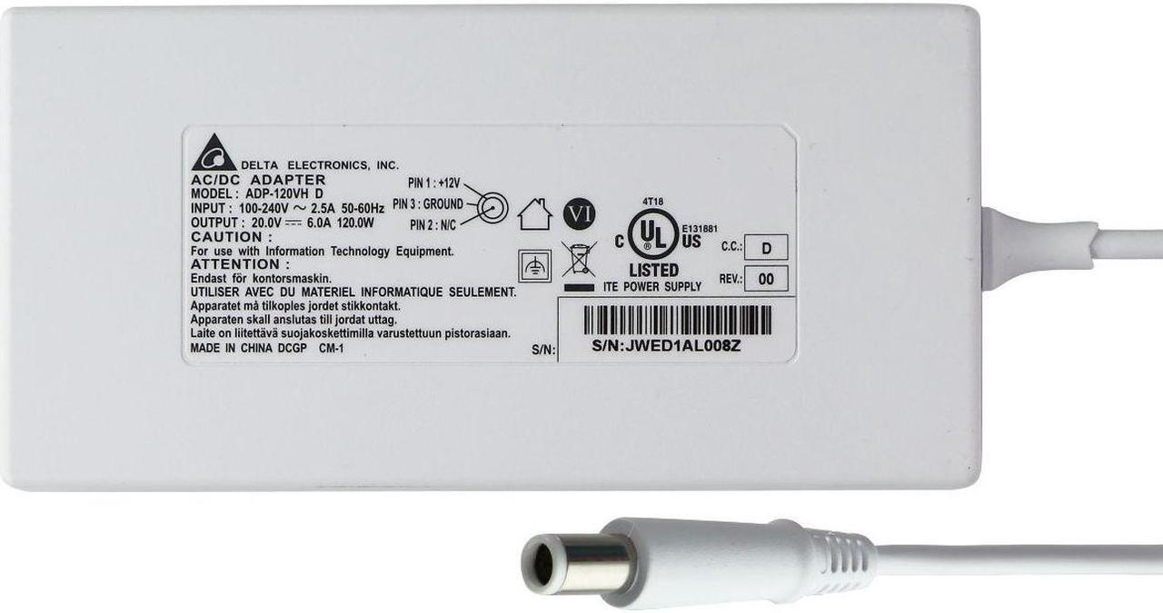 Main image of Delta Electronics (120W) 20V/6A AC/DC Adapter - White (ADP-120VH D) / Brick Only