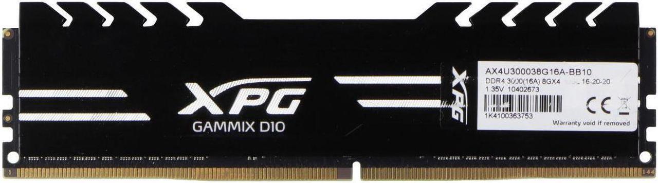 Main image of XPG Gammix D10 (8GB) DDR4 (PC4-24000) 3000MHz Desktop RAM AX4U300038G16A-BB10