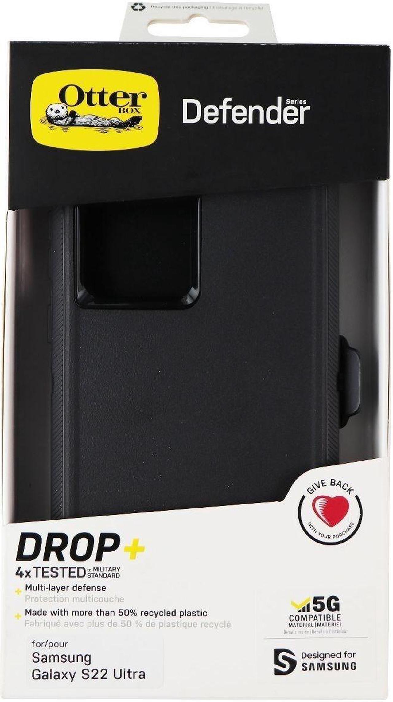 Alt view image 5 of 5 - OtterBox Defender Case and Holster for Samsung Galaxy S22 Ultra - Black