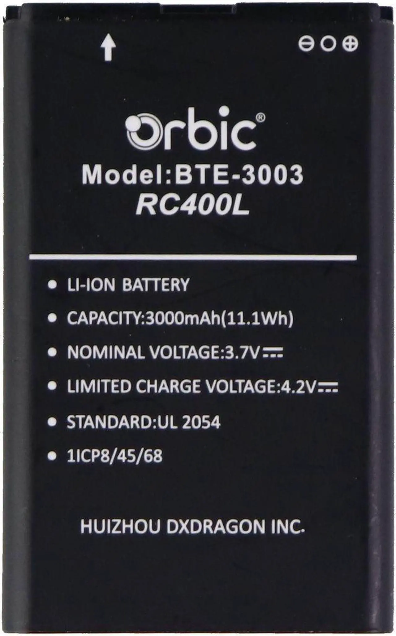 Main image of Orbic Rechargeable 3,000mAh 3.7V Li-ion Battery - Black (BTE-3003 / RC400L)