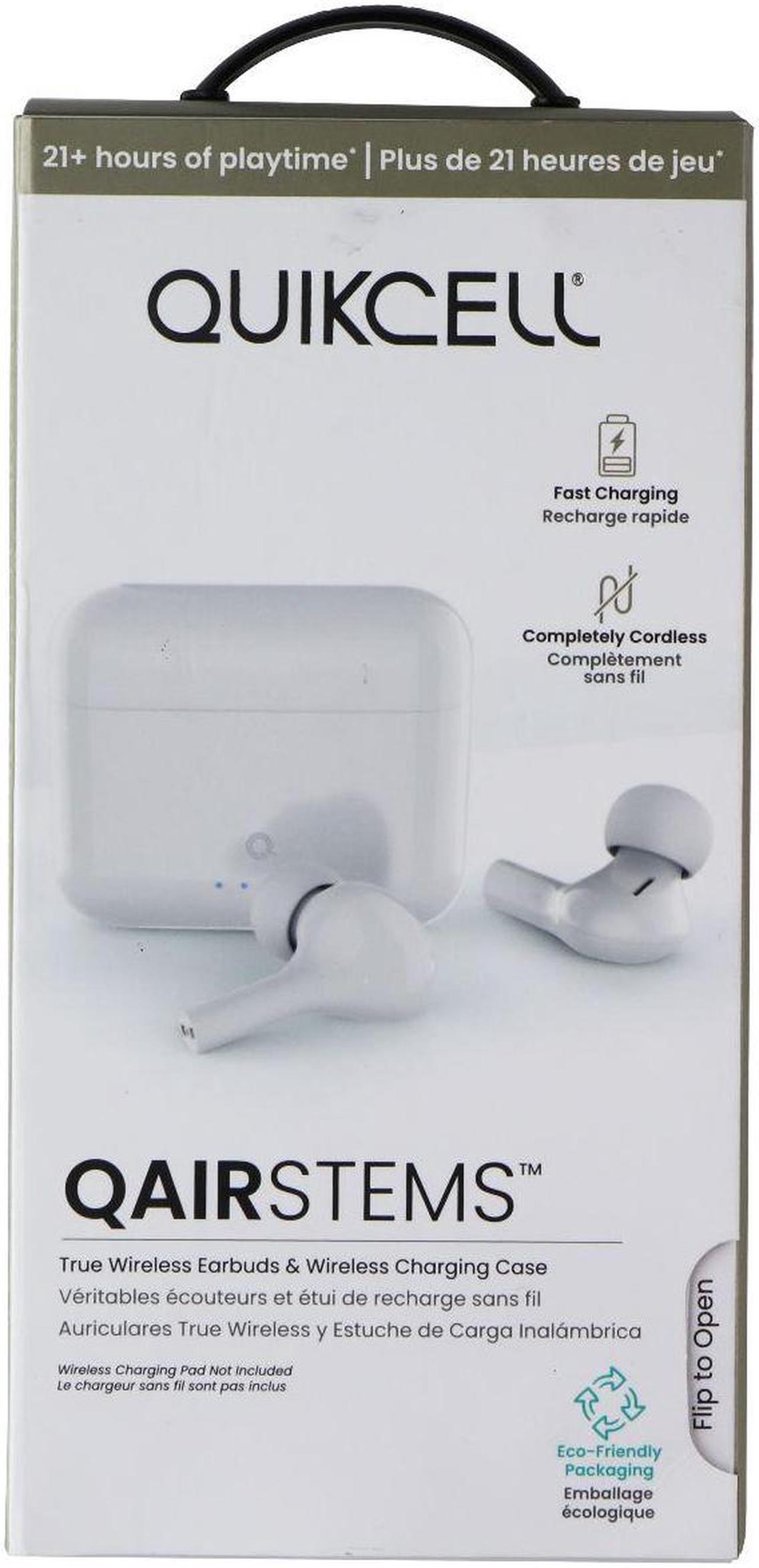 Main image of Quikcell QAirStems True Wireless Earbuds & Charging Case - White