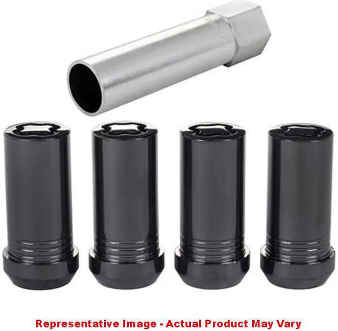 Alt view image 3 of 7 - McGard 25340 Chrome/Black Tuner Style Cone Seat Wheel Lock Set (1/2"-20)
