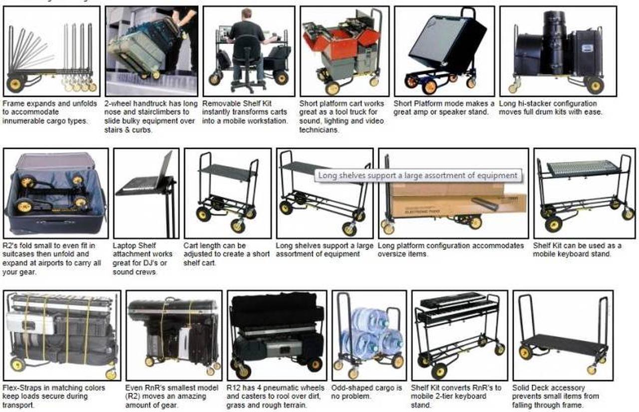 Alt view image 3 of 6 - Rock N' Roller Multi Cart R6RT Mini Dolly 500 lb Capacity Hand Truck w/ R Trac