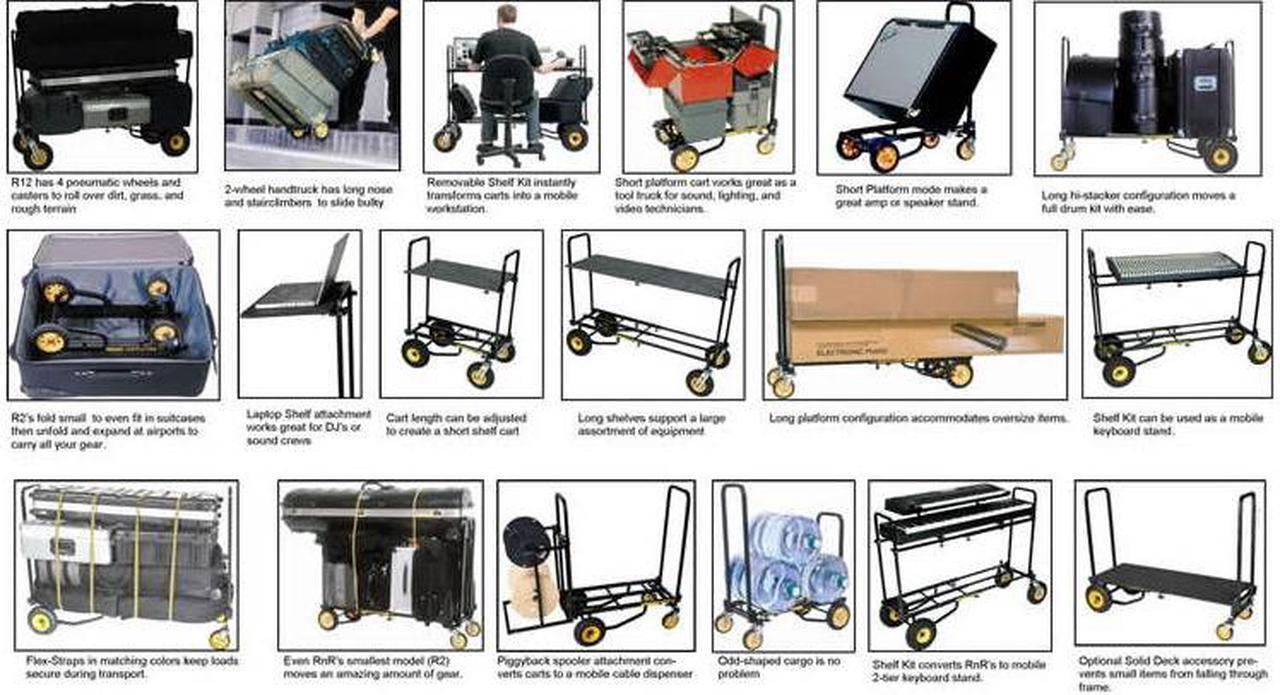 Alt view image 4 of 6 - Rock N' Roller Multi Cart R6RT Mini Dolly 500 lb Capacity Hand Truck w/ R Trac