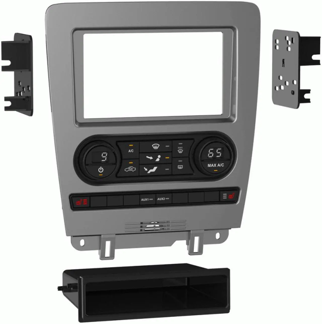Main image of Metra 99-5853CH Single or Double DIN Dash Kit fits FORD Mustang 2010-2014 (with single-zone climate controls) - TurboTactile